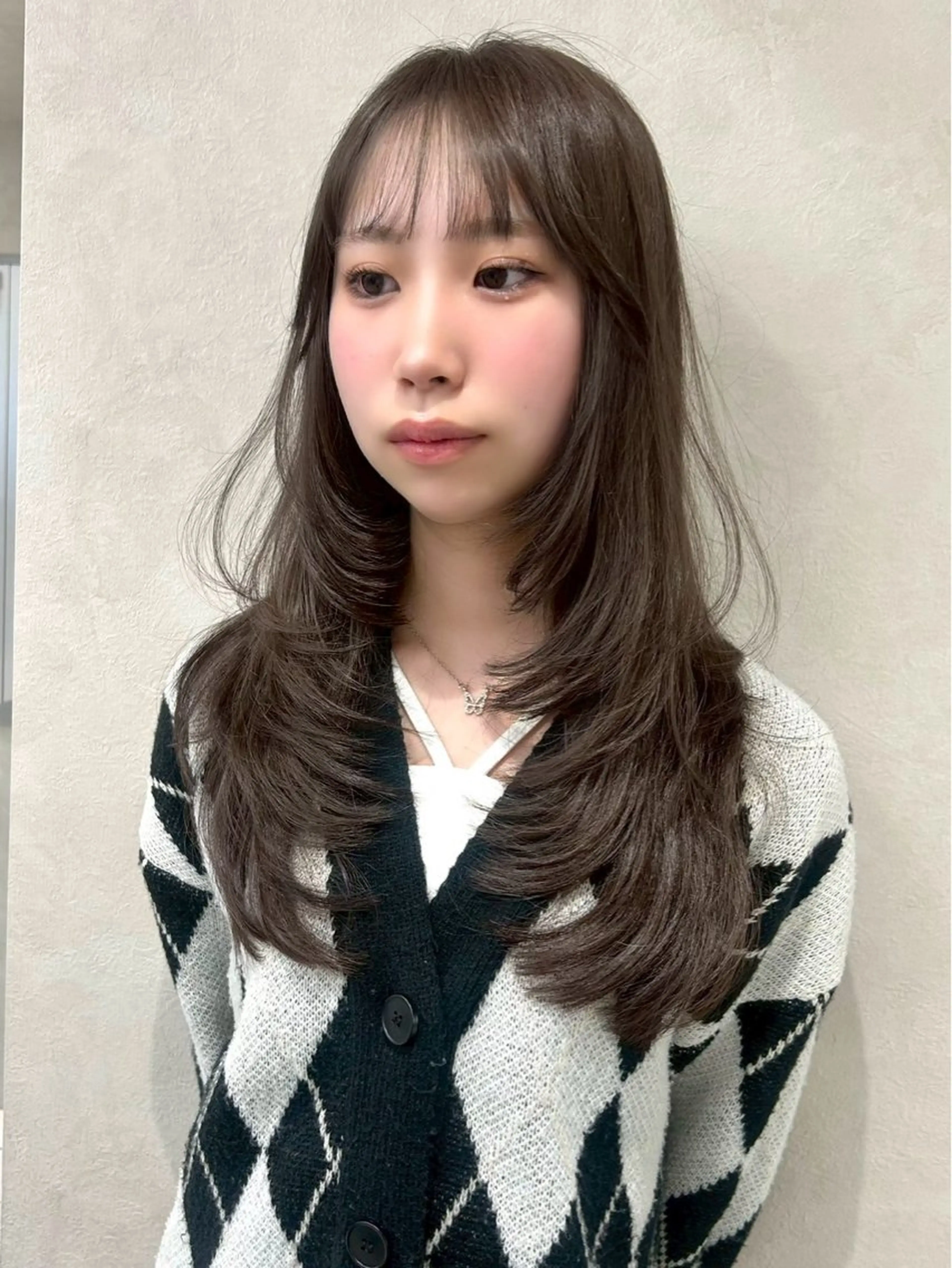 ロング カラー カット ヘアカラー トリートメント Lond mare レイヤーカット/韓国のヘアスタイル