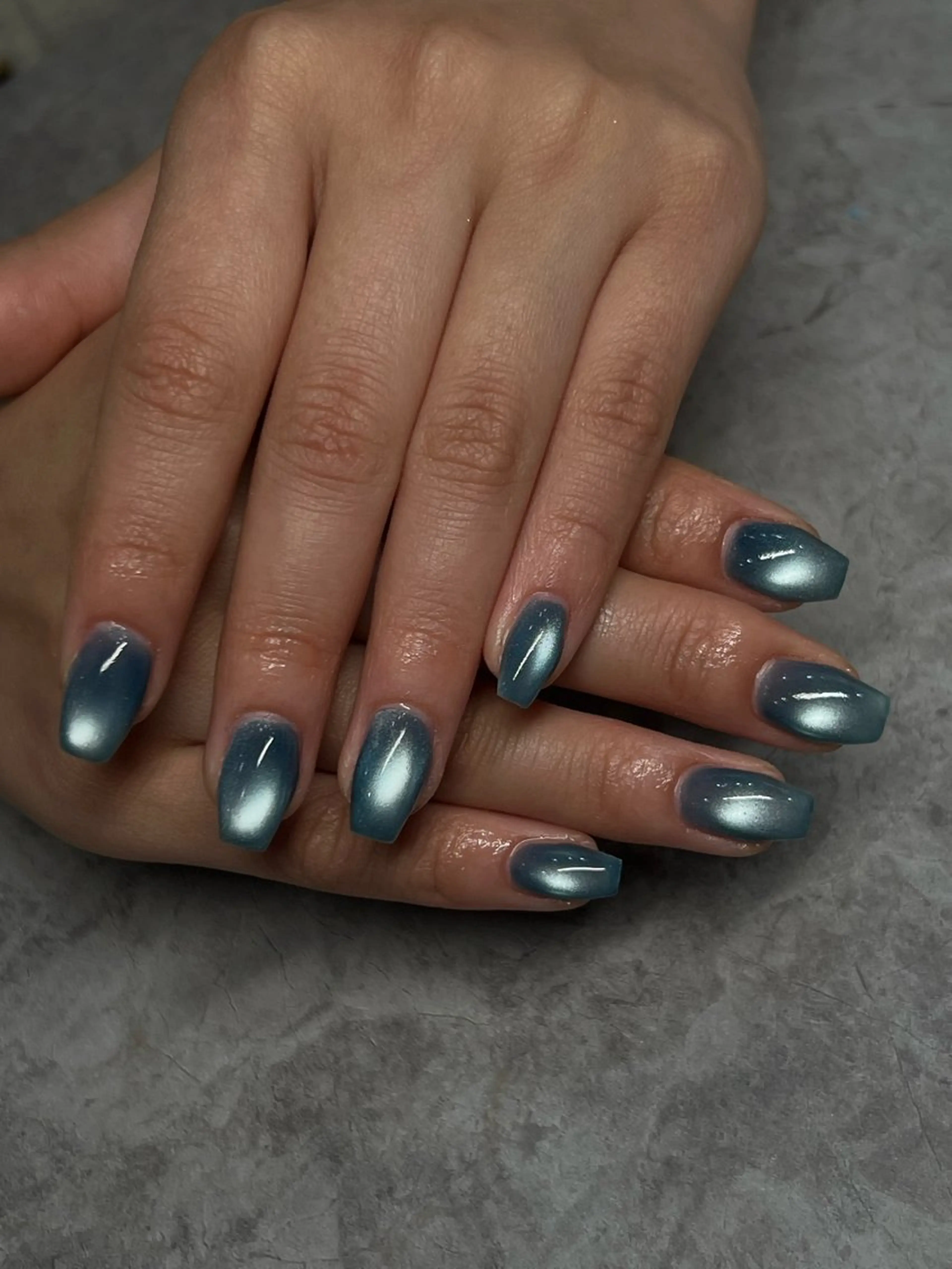 ネイル ブルー ハンドネイル ハンドケア IROHA NAIL 聖奈のネイルデザイン