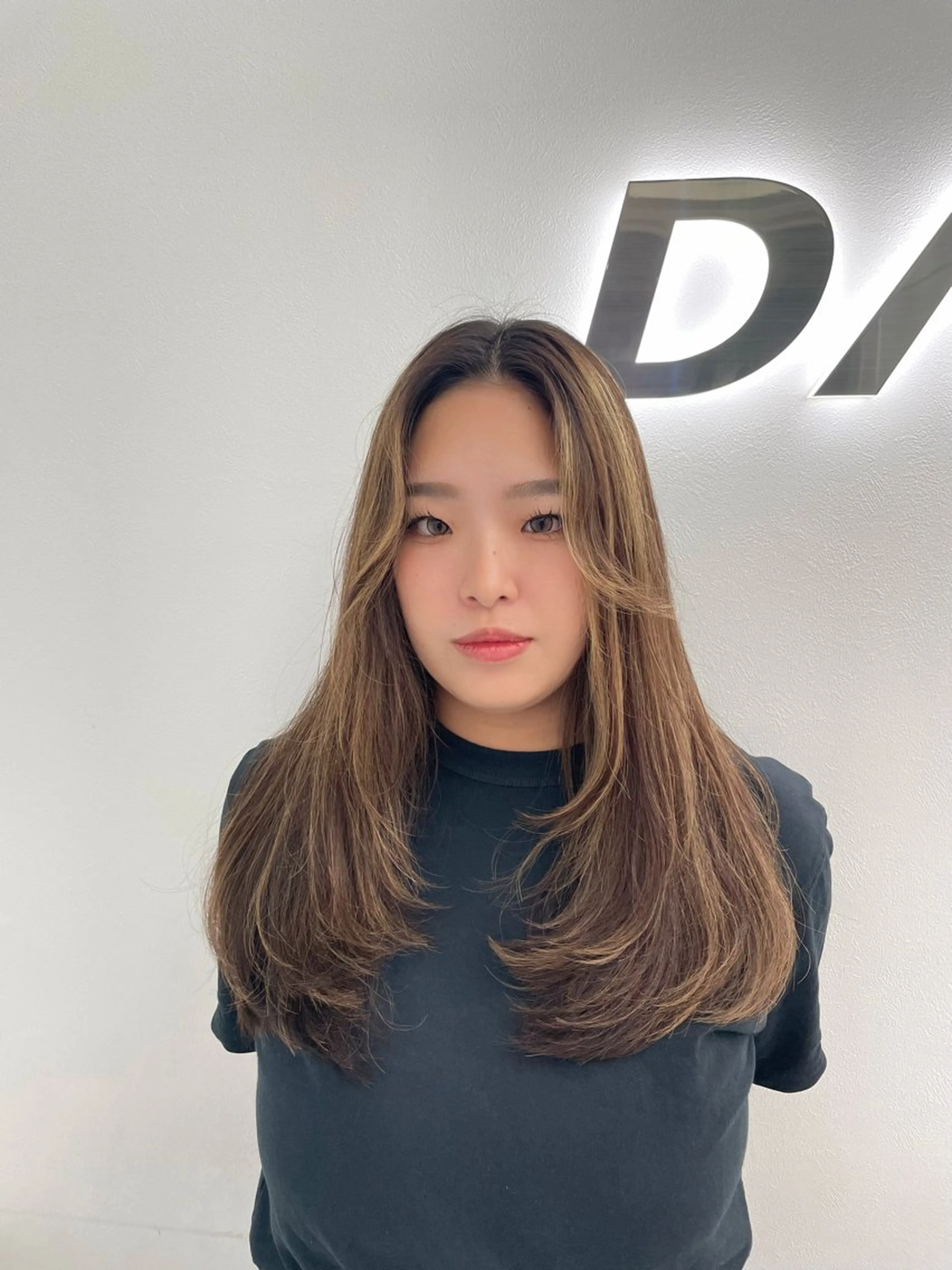 ロング カラー 中韓レイヤー/ ブラウン🤎はやとのヘアスタイル