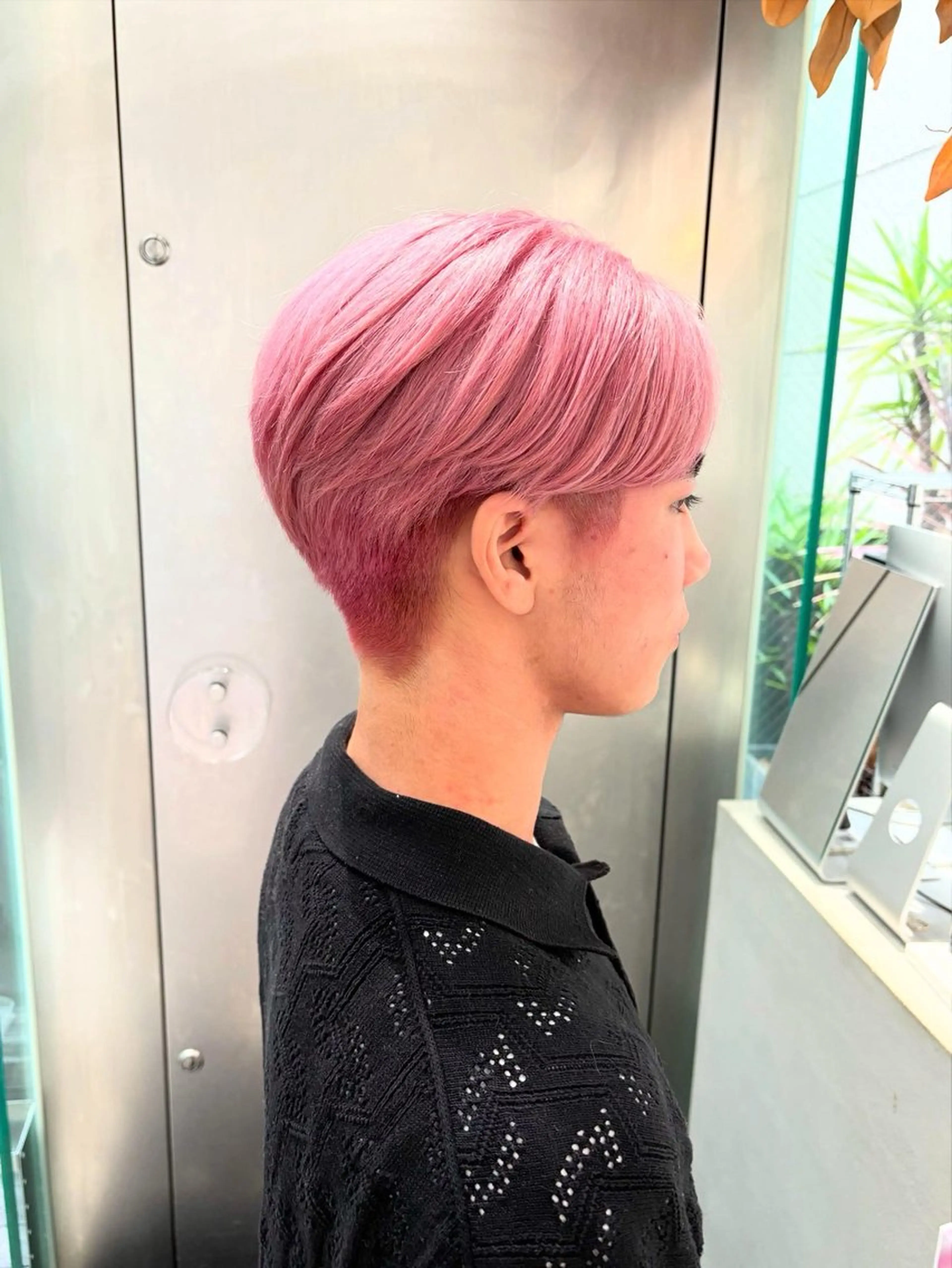 ショート カラー ブリーチ ピンクカラー インナーカラー/天神 ブリーチ/吉田のヘアスタイル