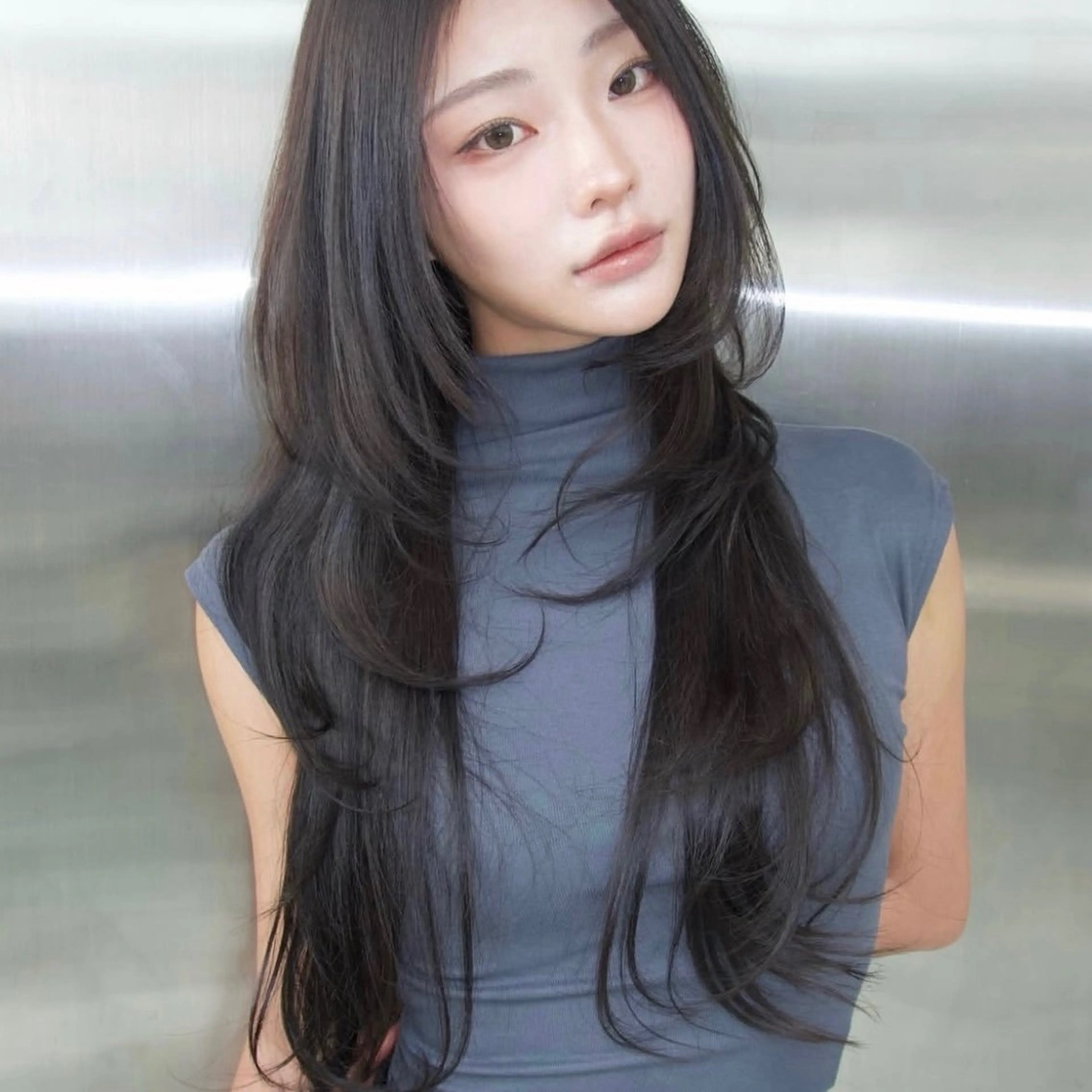ロング カラー くびれヘア 顔周りカット ハイレイヤー 韓国風ヘア レイヤーカット カット ヘアカラー トリートメント Nao/ 大宮/レイヤーカットのヘアスタイル