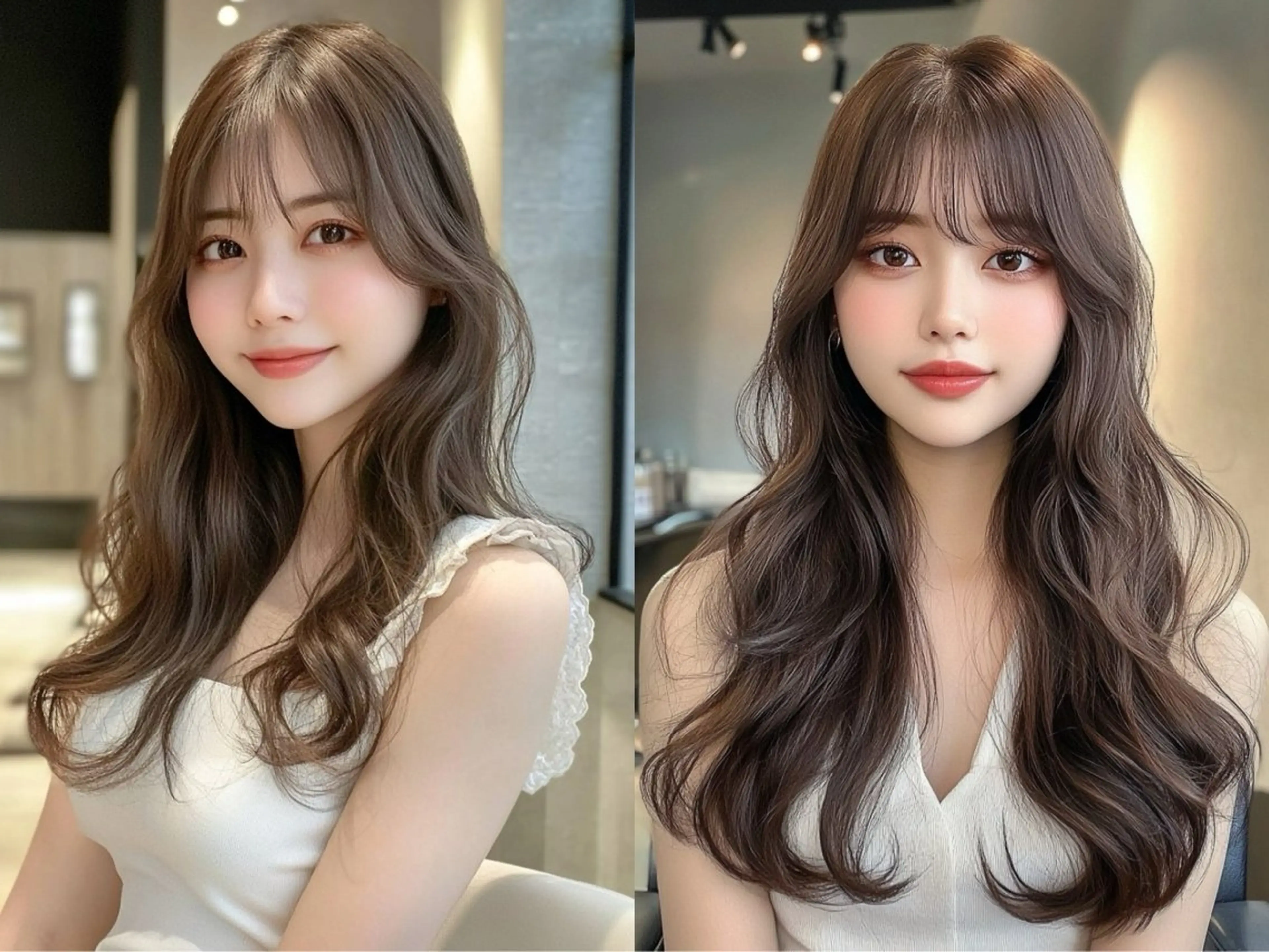 セミロング カラー ヘアアレンジ 韓国風ヘア 縮毛矯正 トリートメント ヘアセット 金子 廉のヘアスタイル