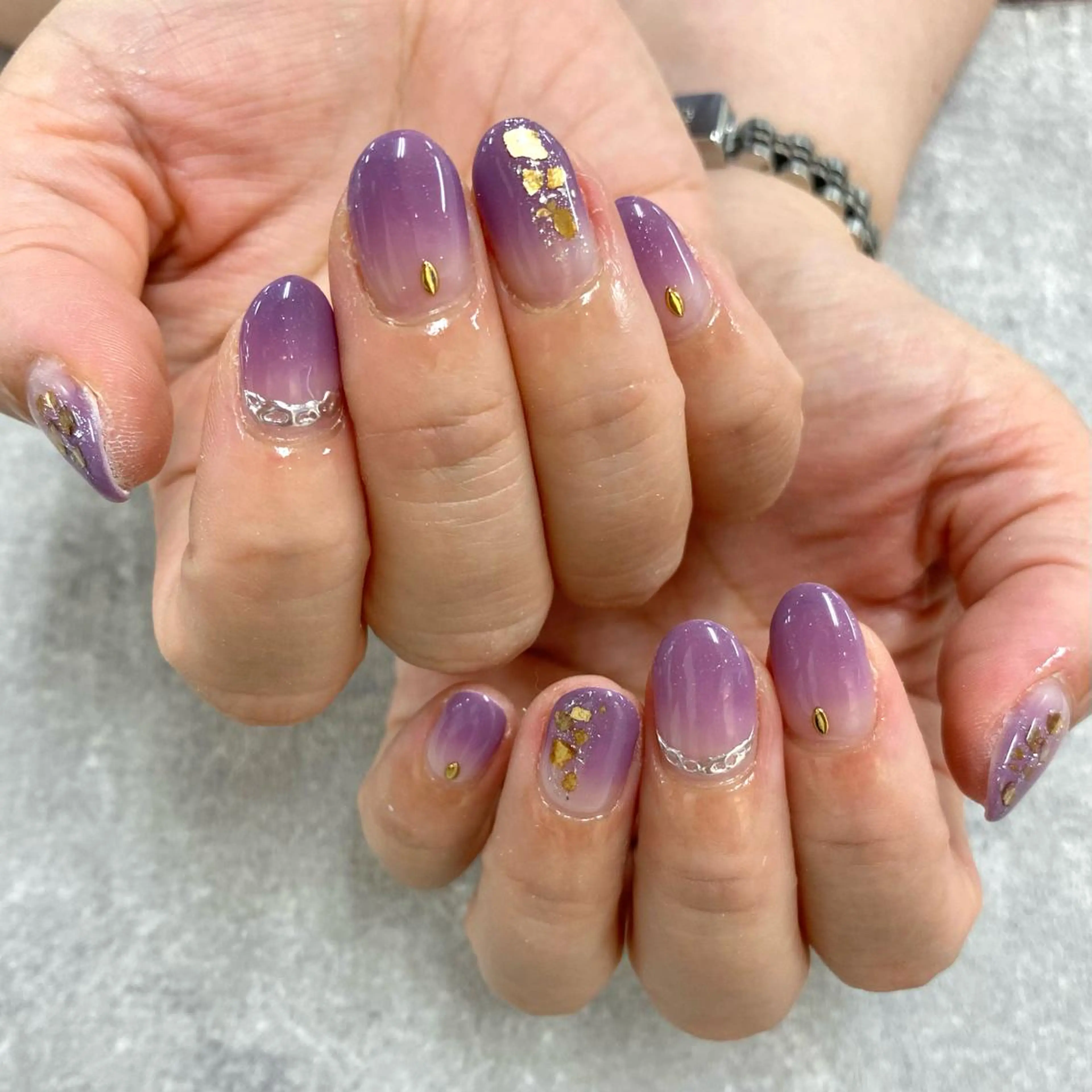 ネイル フットネイル フレンチネイル ジェルネイル ガラスフレンチ グラデーション NUMAZAWA KASUMIのネイルデザイン