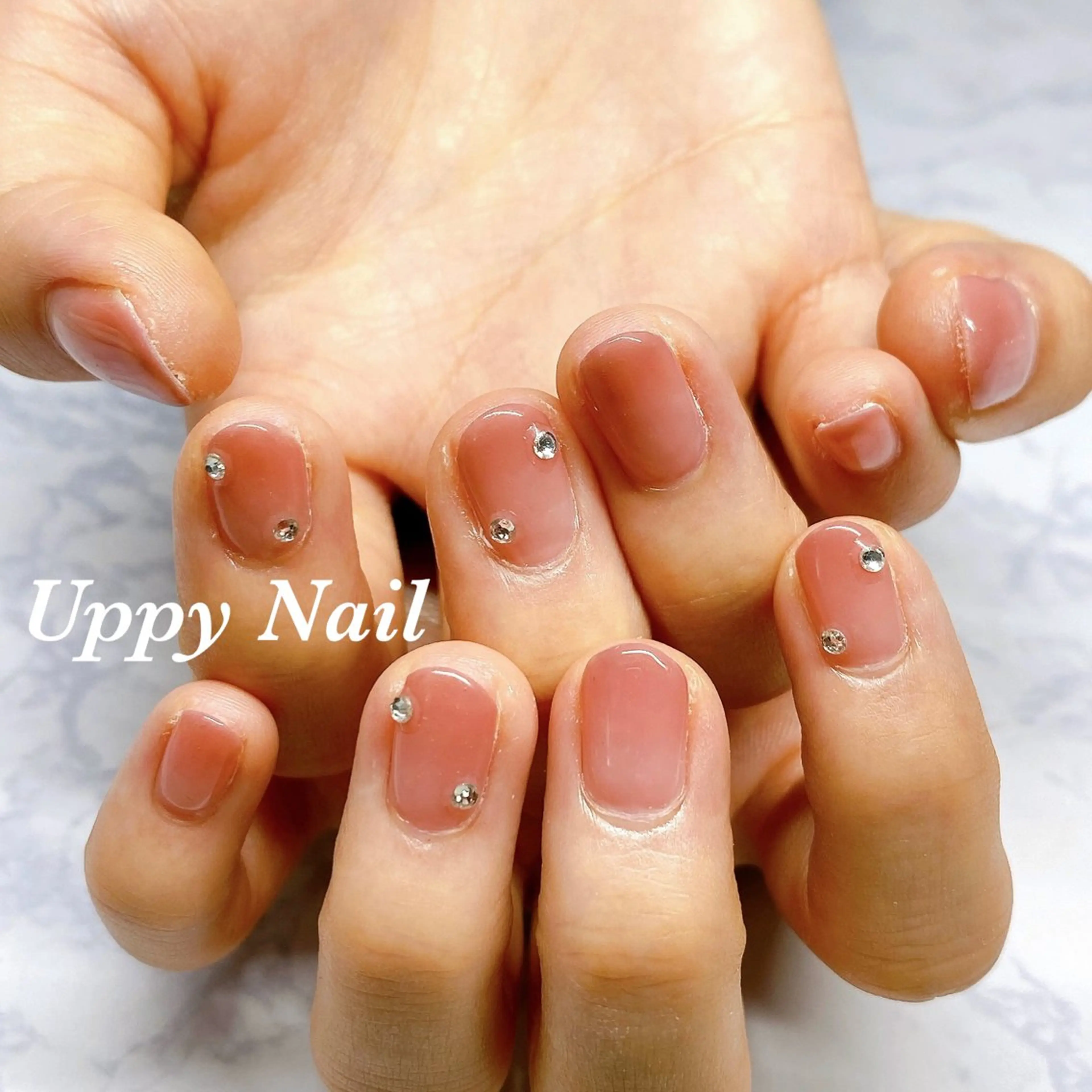 ネイル ストーンネイル ハンドネイル Uppy Nail ukyoのネイルデザイン