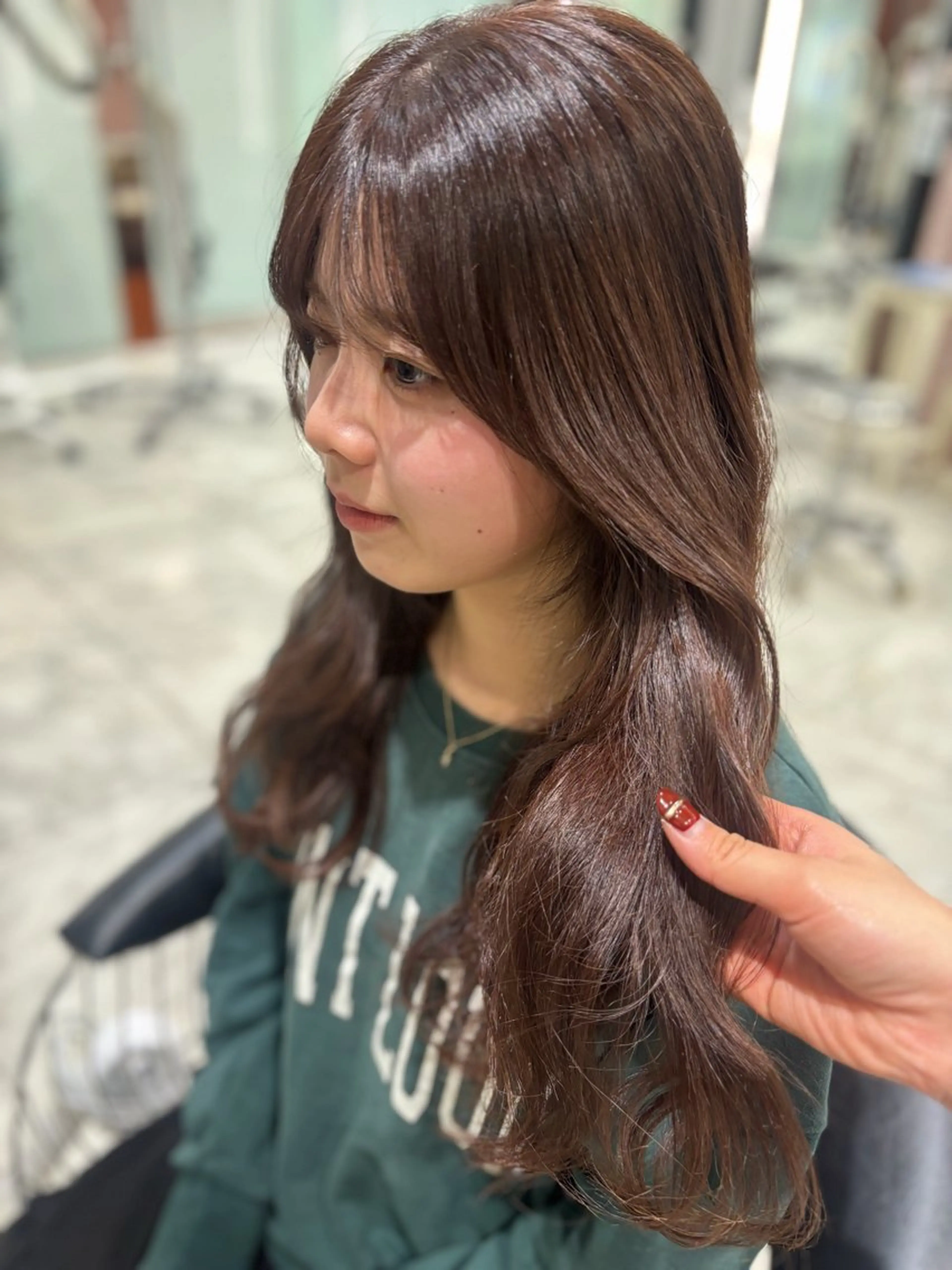 ロング カラー ベージュカラー ブラウンカラー 透明感カラー ピンクカラー ピンクベージュ カット ヘアカラー 🌸銀座No.1パー マ🌸いでいあやのヘアスタイル