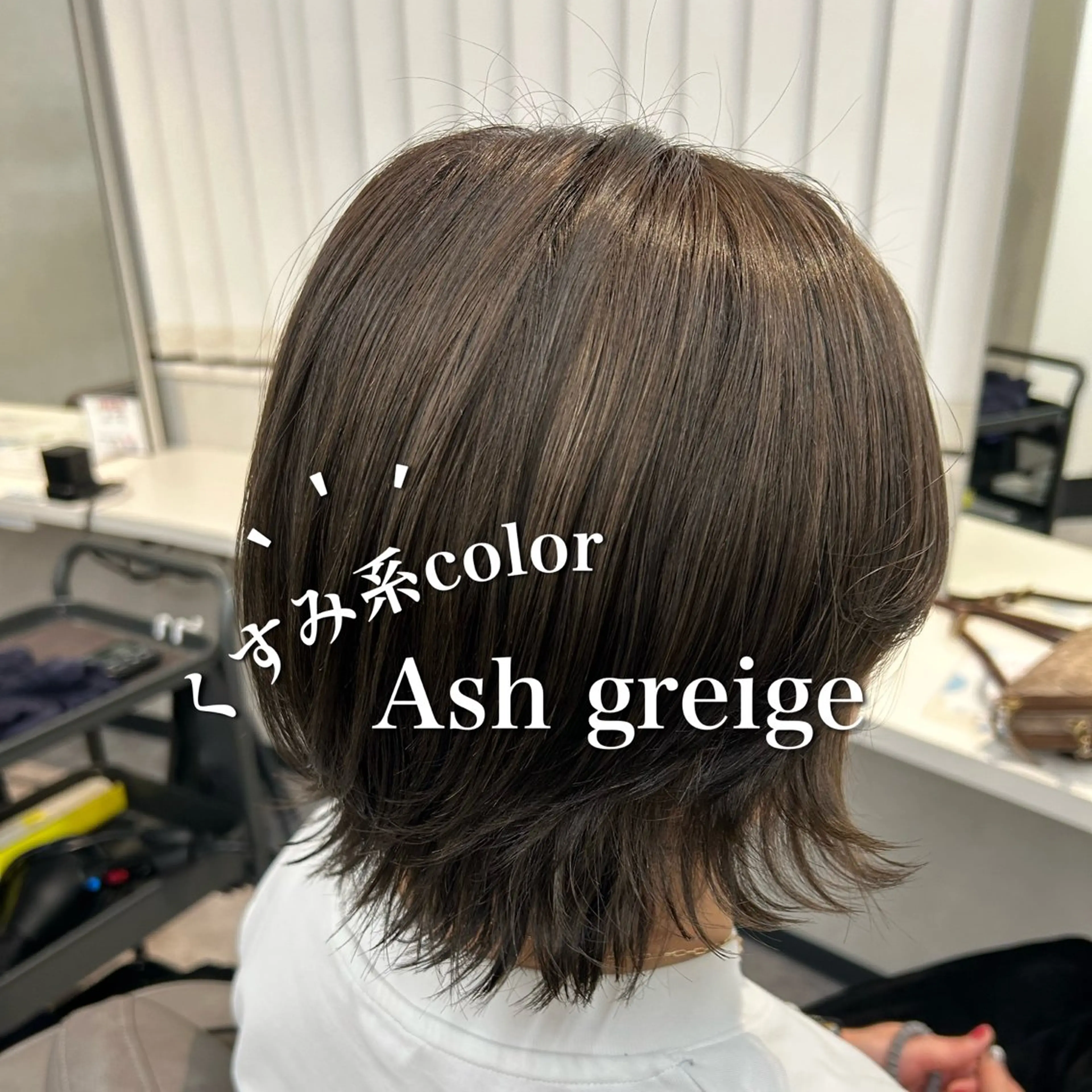 ショート カラー アッシュ アッシュグレー アッシュグレージュ 透明感カラー グレージュ カット ヘアカラー トリートメント 荻野 晴香のヘアスタイル