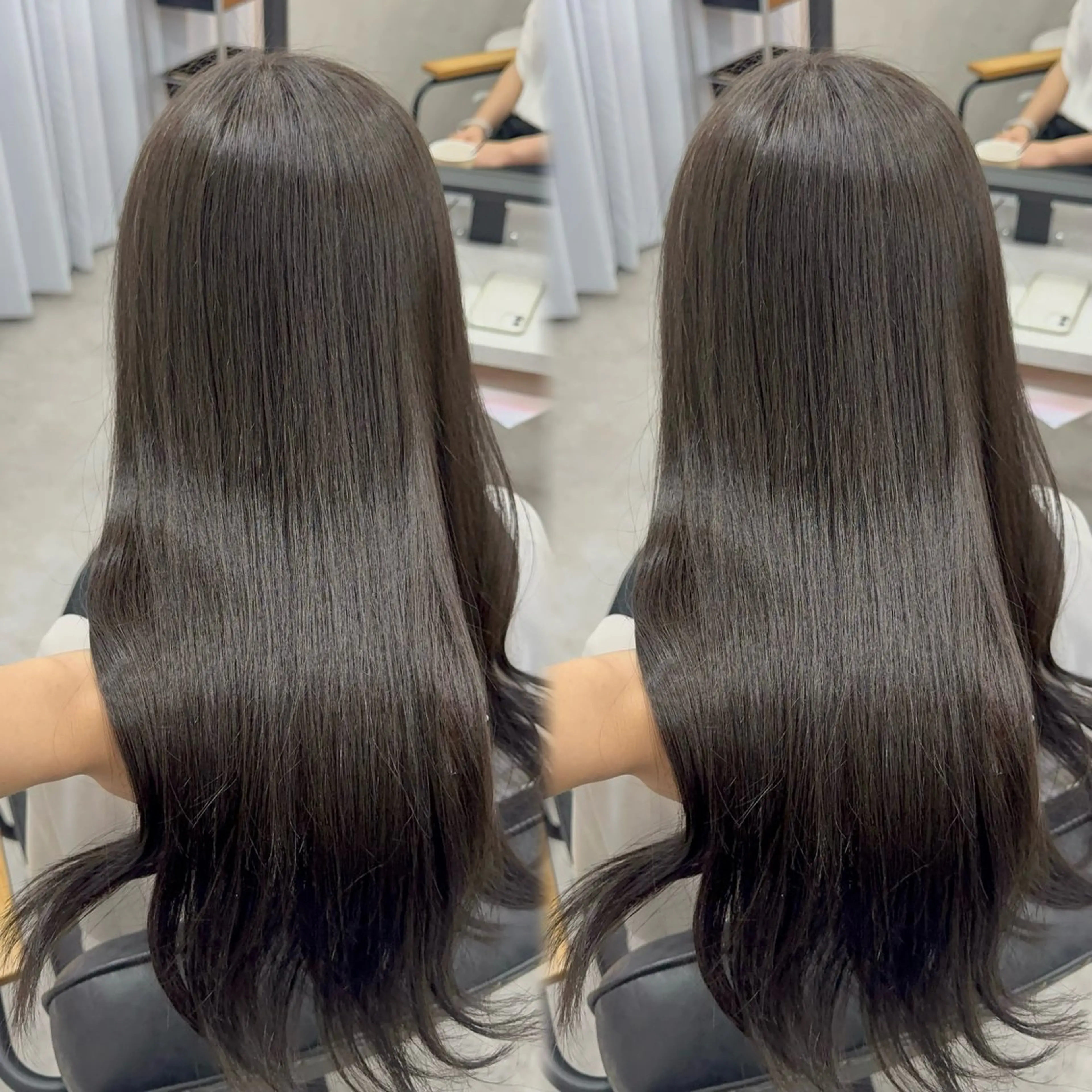 ロング カラー アッシュ アッシュブラウン ベージュカラー 黒髪 ブリーチ カット ヘアカラー トリートメント 赤み無し柔らかカラー 【梅田】madokaのヘアスタイル