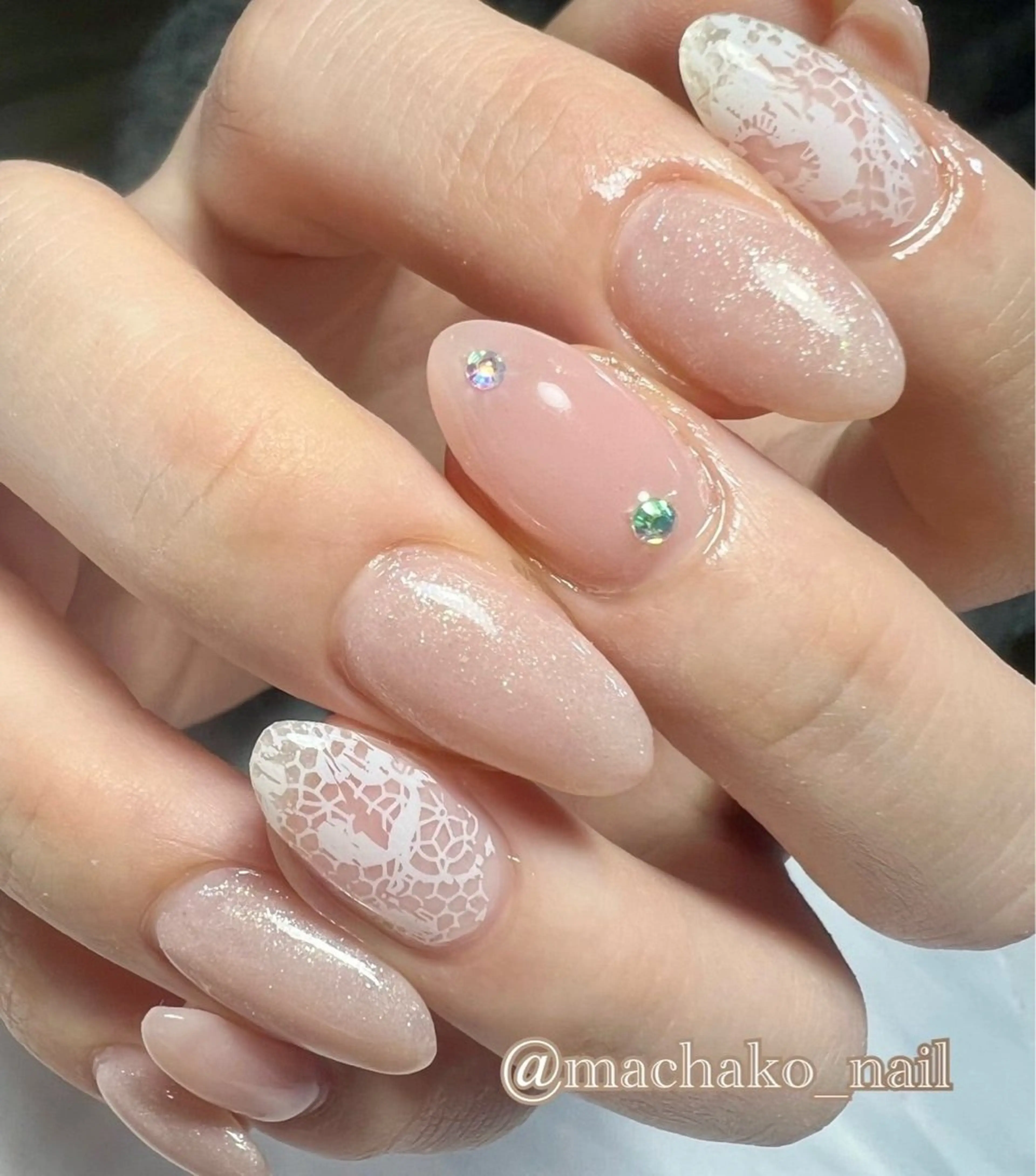 ネイル レース ピンク トータルビューティー masakoのネイルデザイン