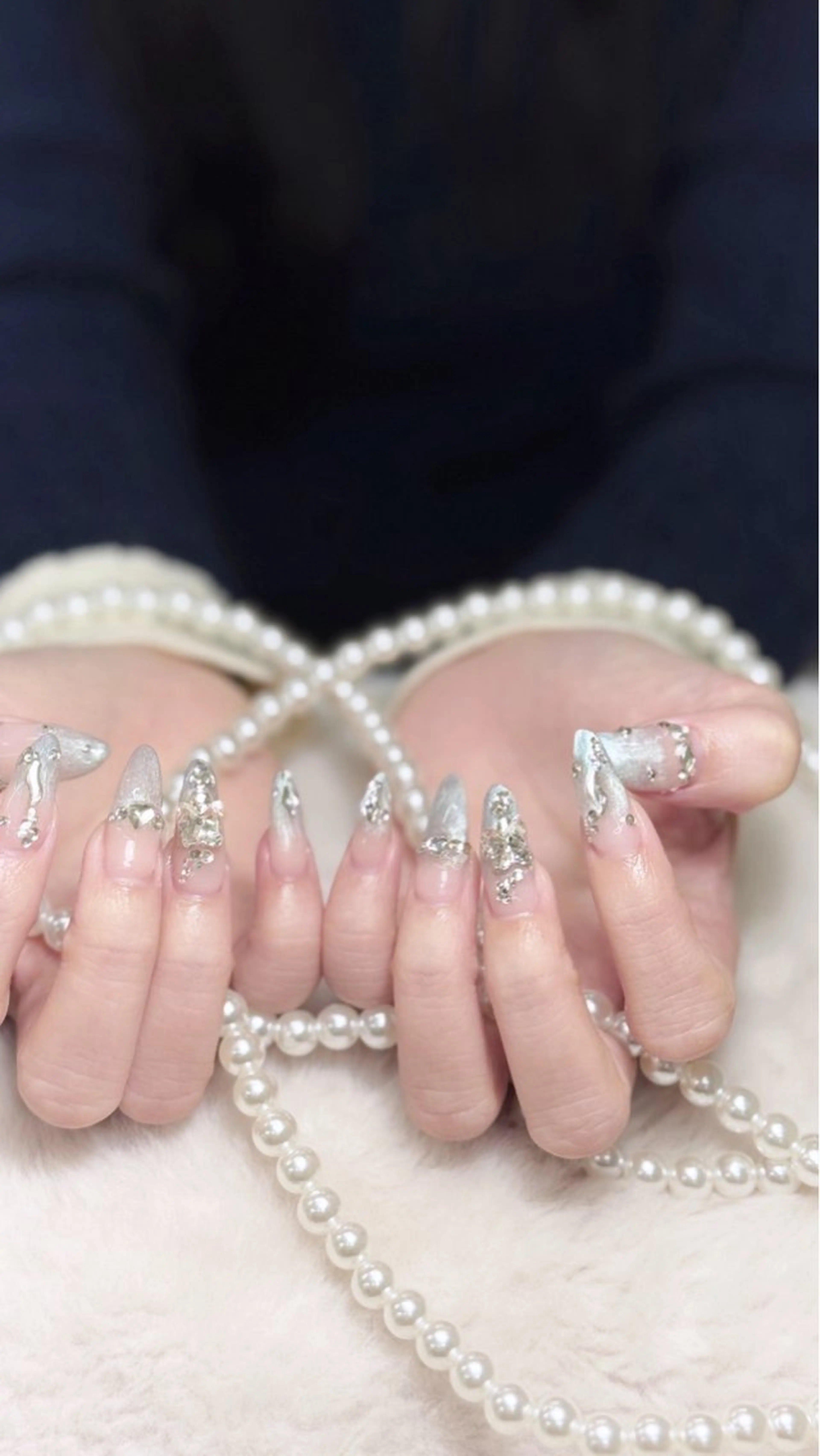 ネイル アートネイル ロングネイル スカルプネイル ワンホンネイル AURA NAIL🎀💅のネイルデザイン