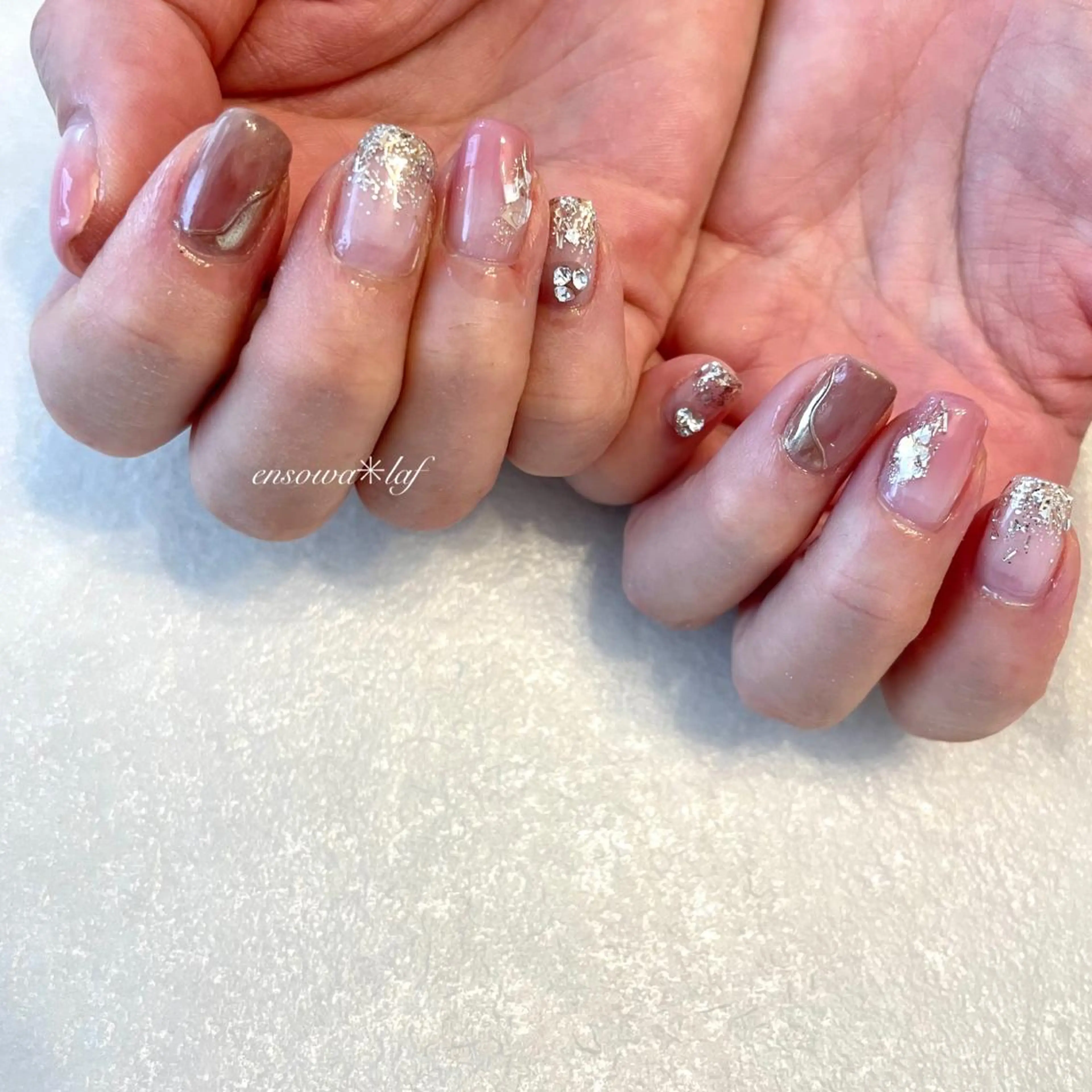ネイル アートネイル オーロラネイル クリアネイル フレンチネイル ジェルネイル ensowa✱laf NAILのネイルデザイン