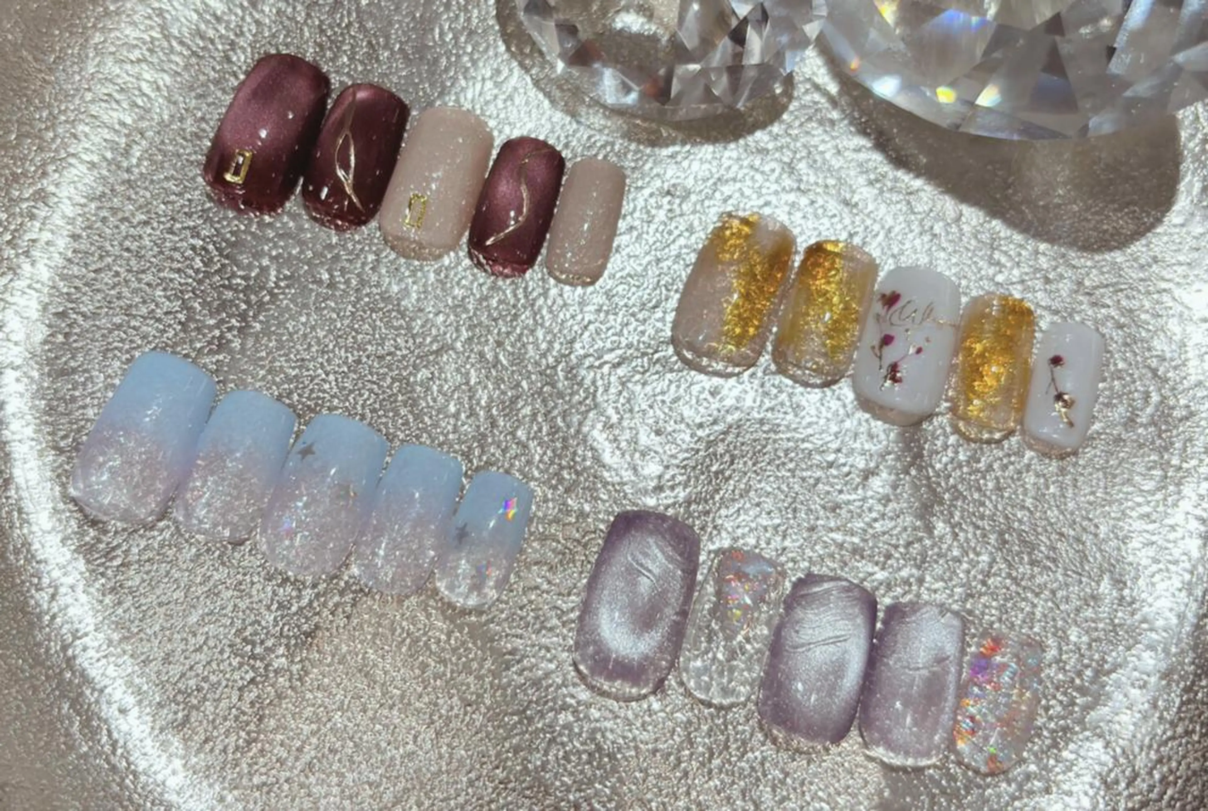 ネイル フラッシュネイル ラメ(グリッター) マグネットネイル 春ネイル ハンドネイル Nail Salon Lindaのネイルデザイン