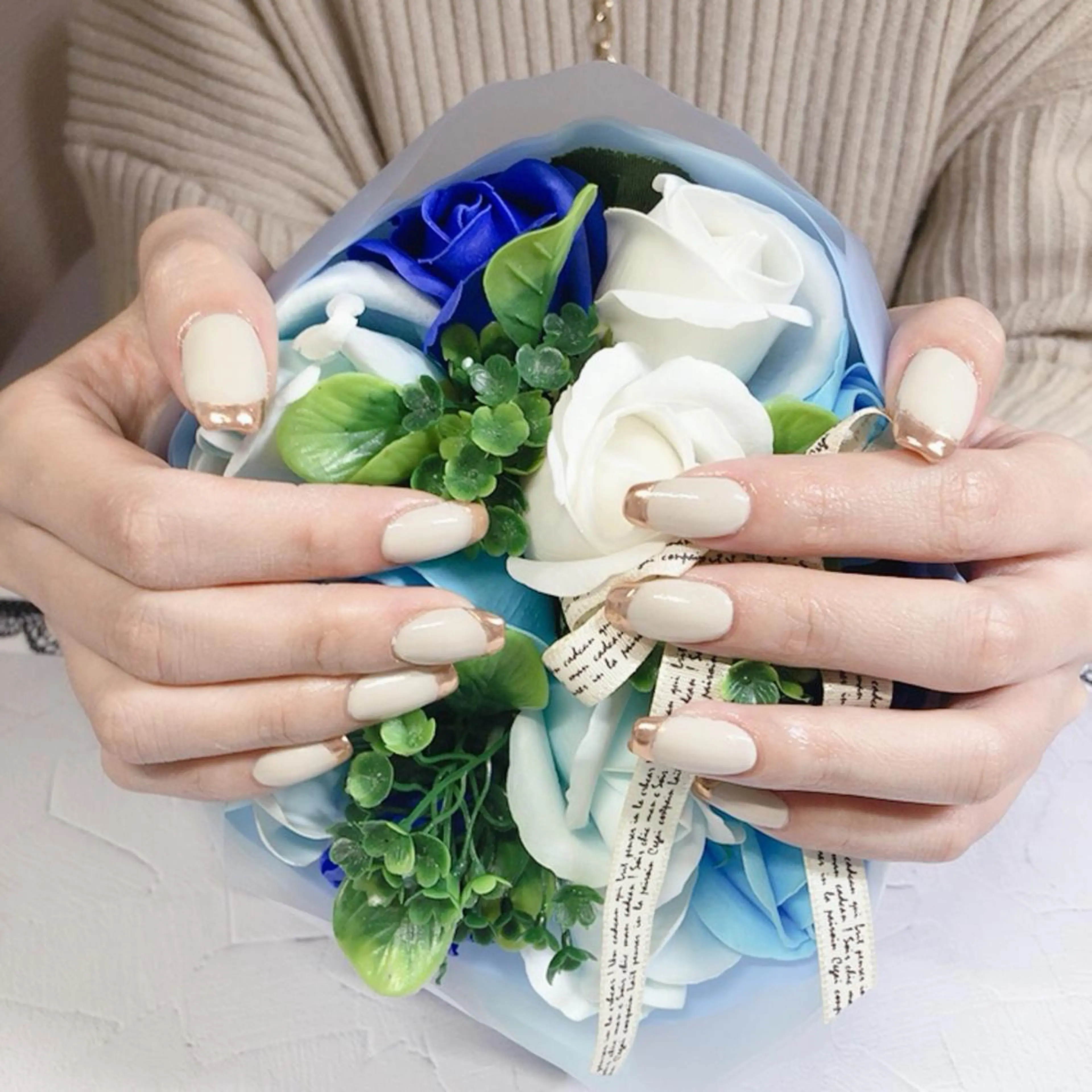 ネイル フレンチネイル ミラーネイル 奥園 良恵のネイルデザイン