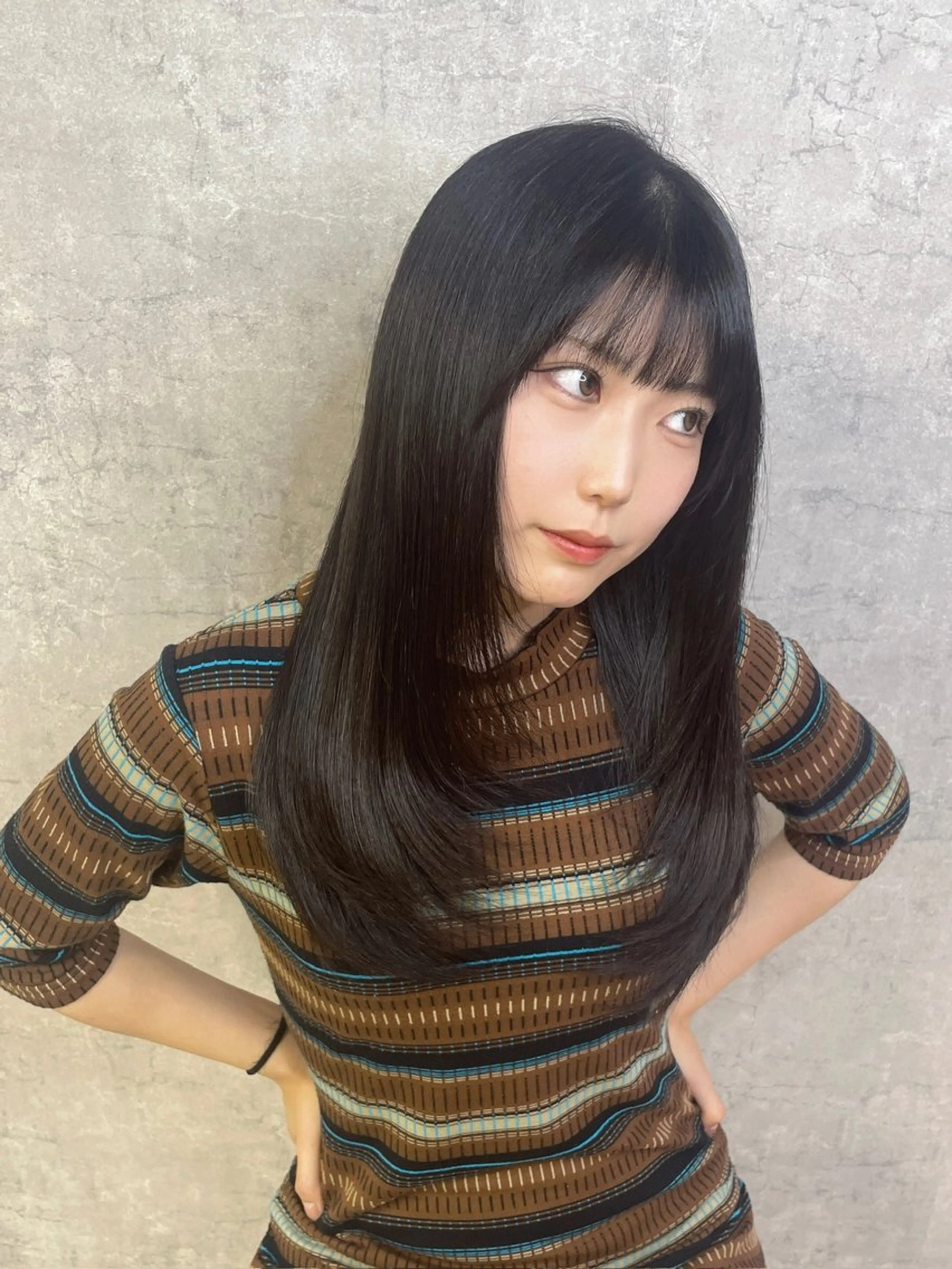 ミディアム 顔まわりレイヤー 顔周りカット 姫カット 髪質改善 韓国風ヘア トレンド韓国ヘア 🇰🇷のんのヘアスタイル