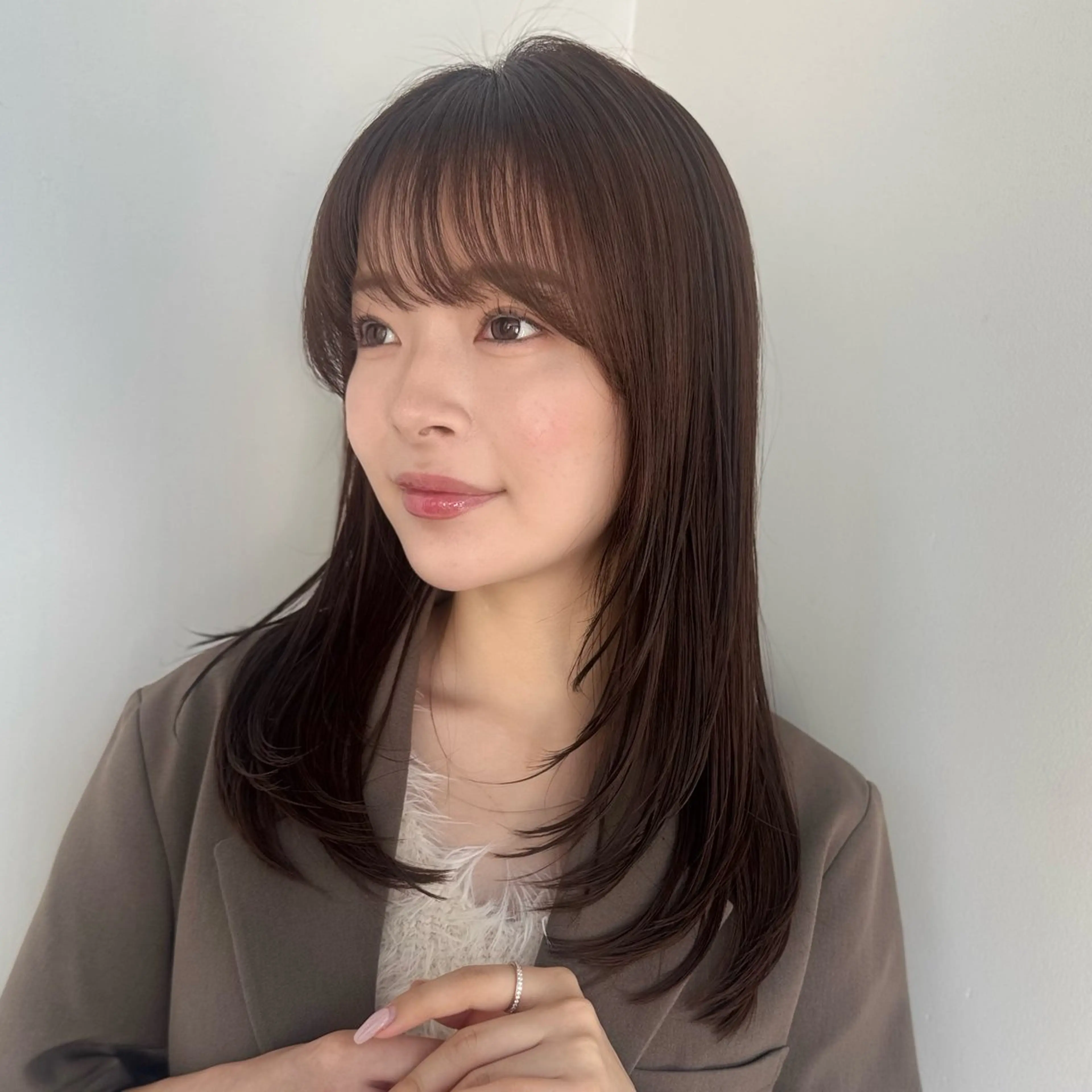 ミディアム カラー カット ヘアカラー トリートメント 透明感カラー/レイ ヤー/Nana🌈のヘアスタイル