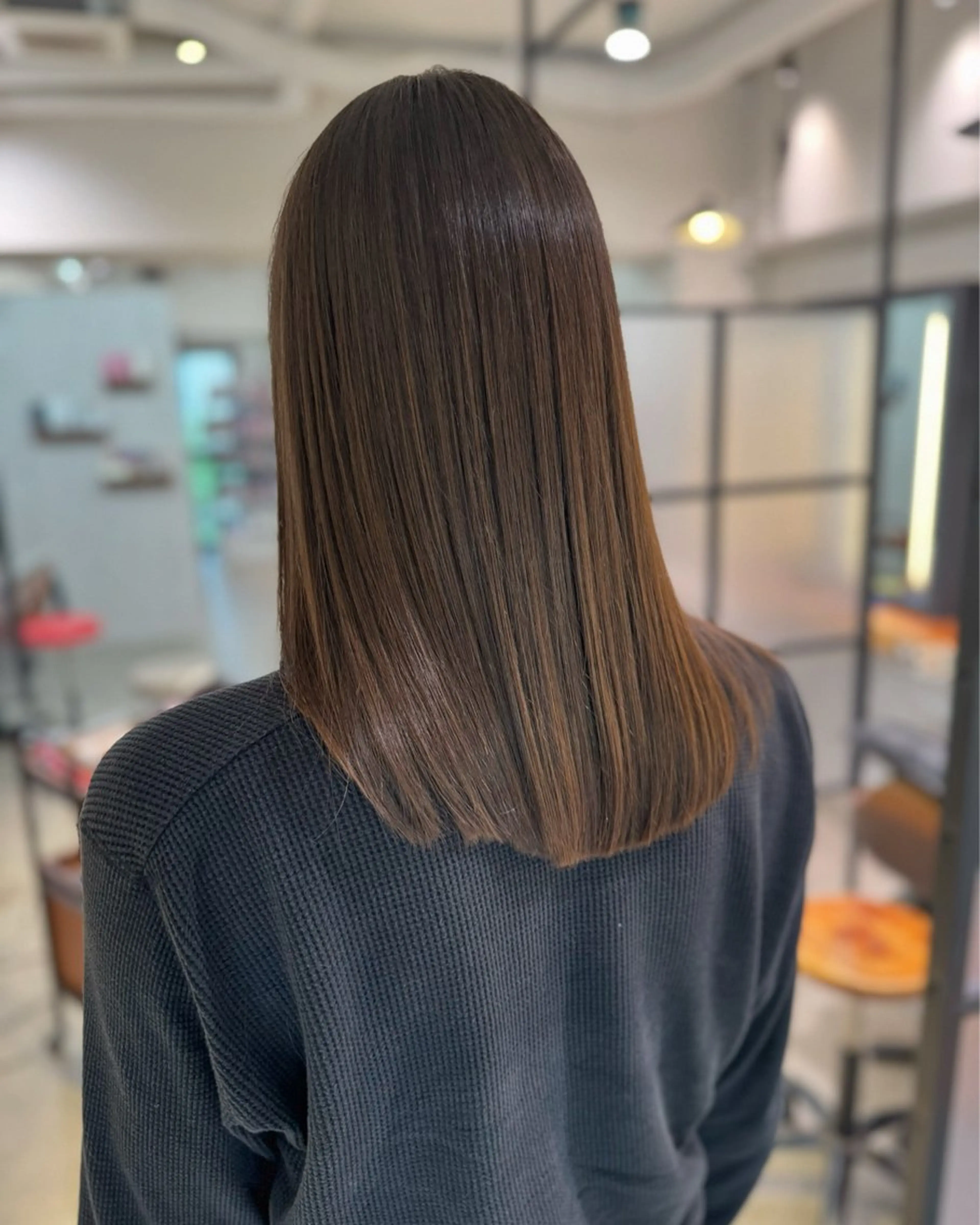 セミロング カラー カット トリートメント ［パサつき改善］＊ 髪質改善ケアサロン＊のヘアスタイル