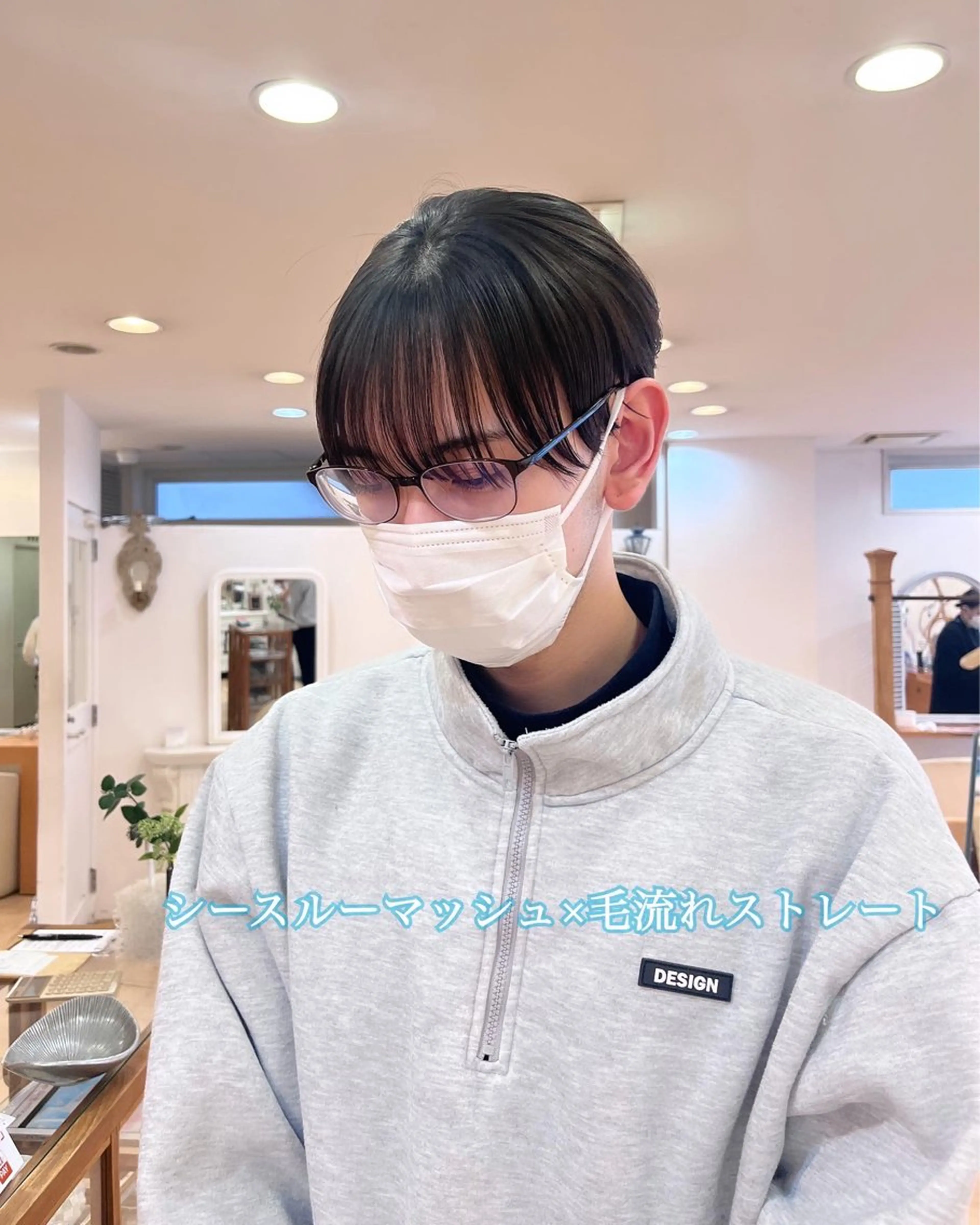 パーマ メンズ マッシュ シースルーマッシュ 縮毛矯正 ストレートパーマ 💠つたふうか/ 韓国/メンズヘア💠のヘアスタイル