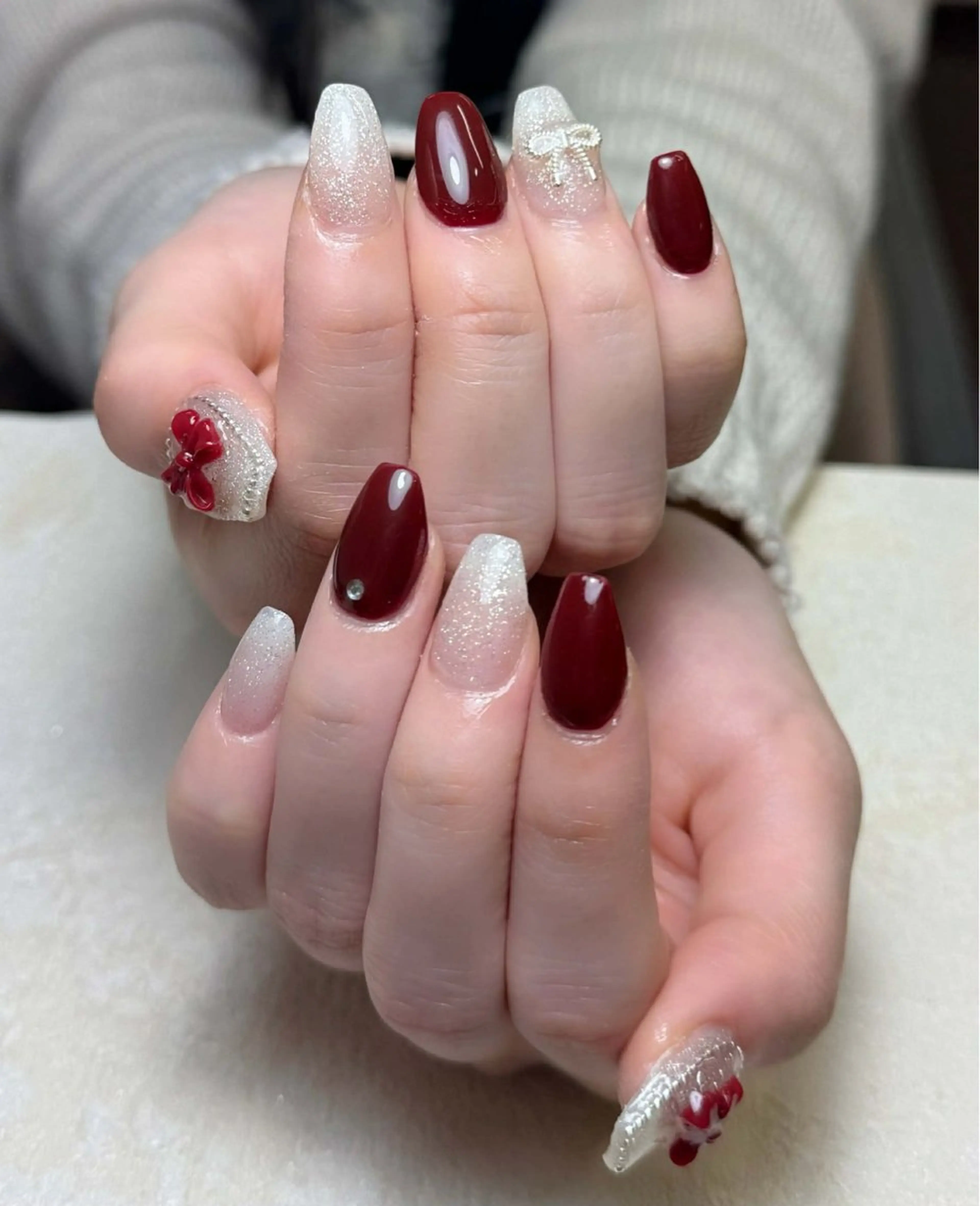 ネイル アートネイル 長さ出し フレンチネイル ジェルネイル ガーリー ハンドネイル 中野駅から2分 MEO NAILのネイルデザイン