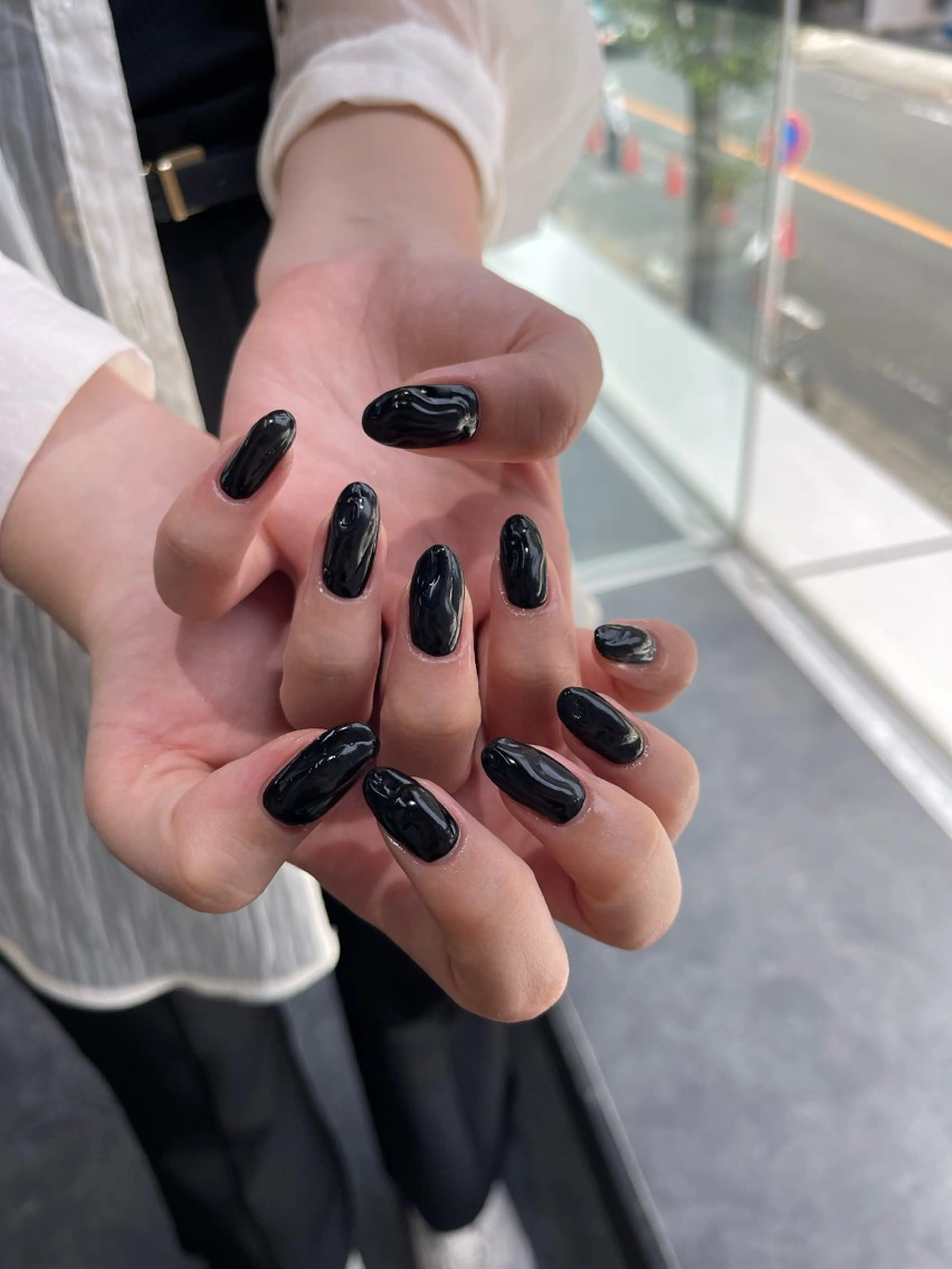 ネイル フレンチネイル マグネットネイル ニュアンスネイル ワンカラーネイル ハンドネイル GRANDE大須 Cecil💜のネイルデザイン