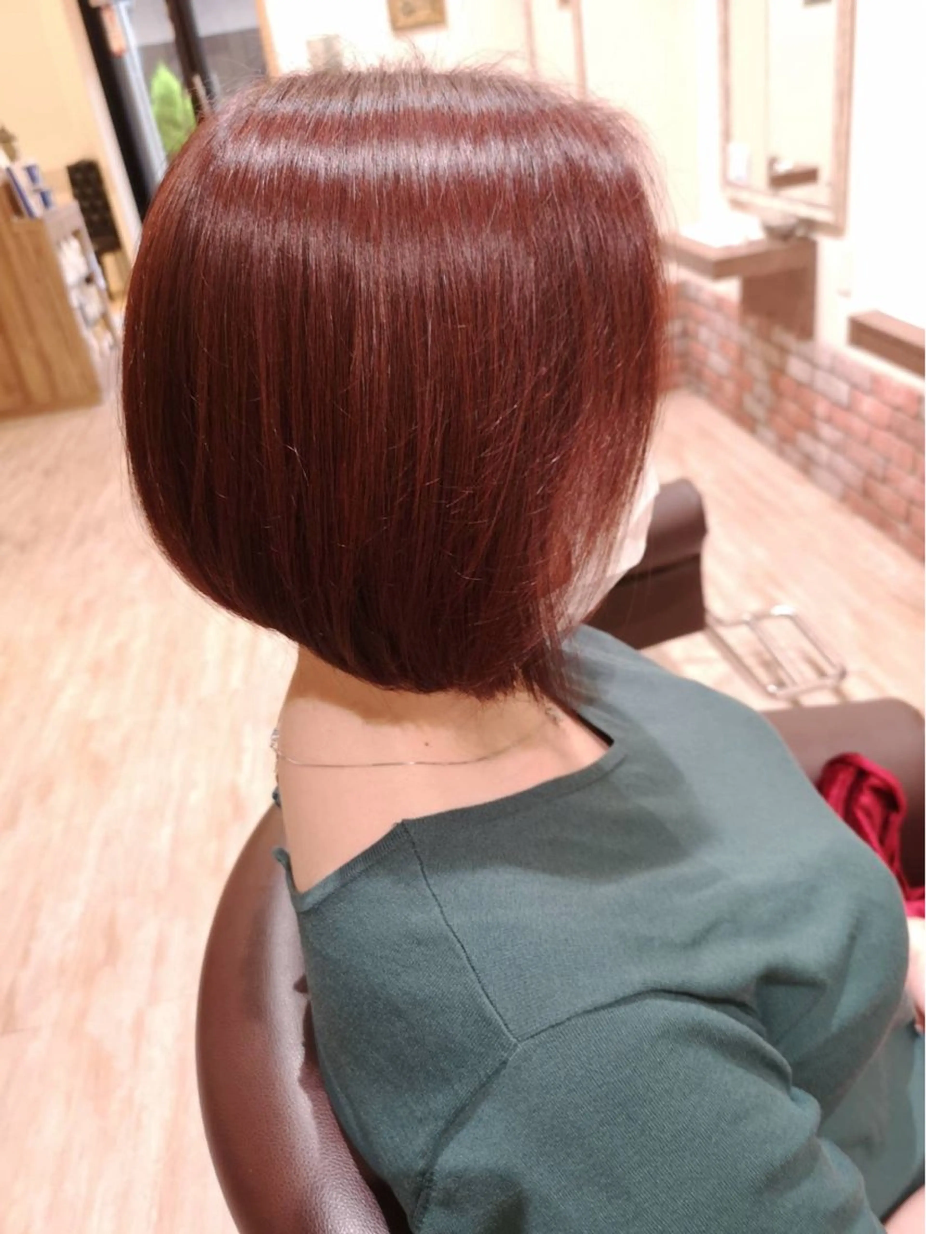 ミディアム カラー 似合わせカットパーマ 長峯丈士のヘアスタイル