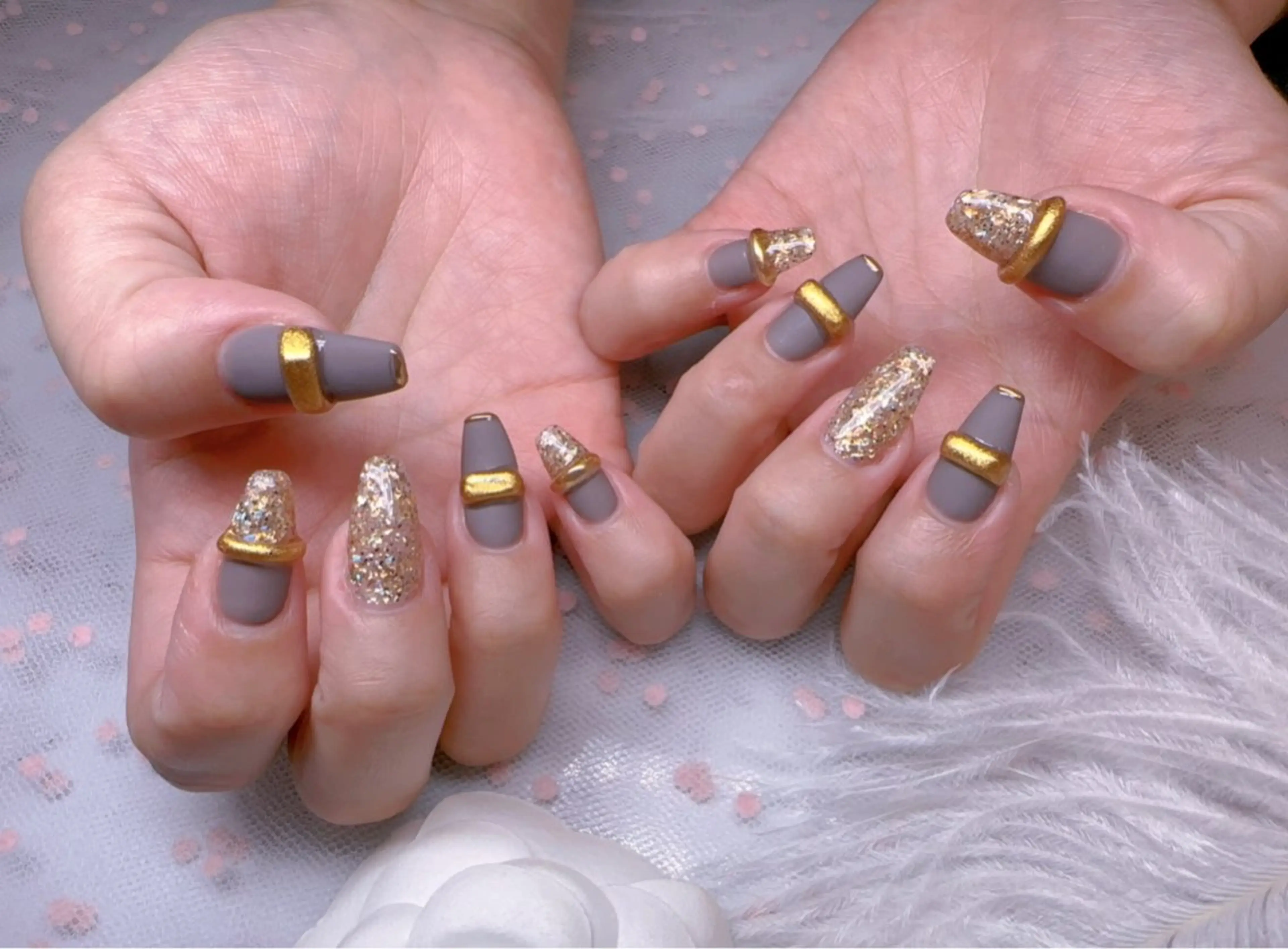 ネイル オーロラネイル フットネイル 韓国ネイル ラメ(グリッター) ラメグラデーション ハンドネイル Belle nail salon 新小岩のネイルデザイン