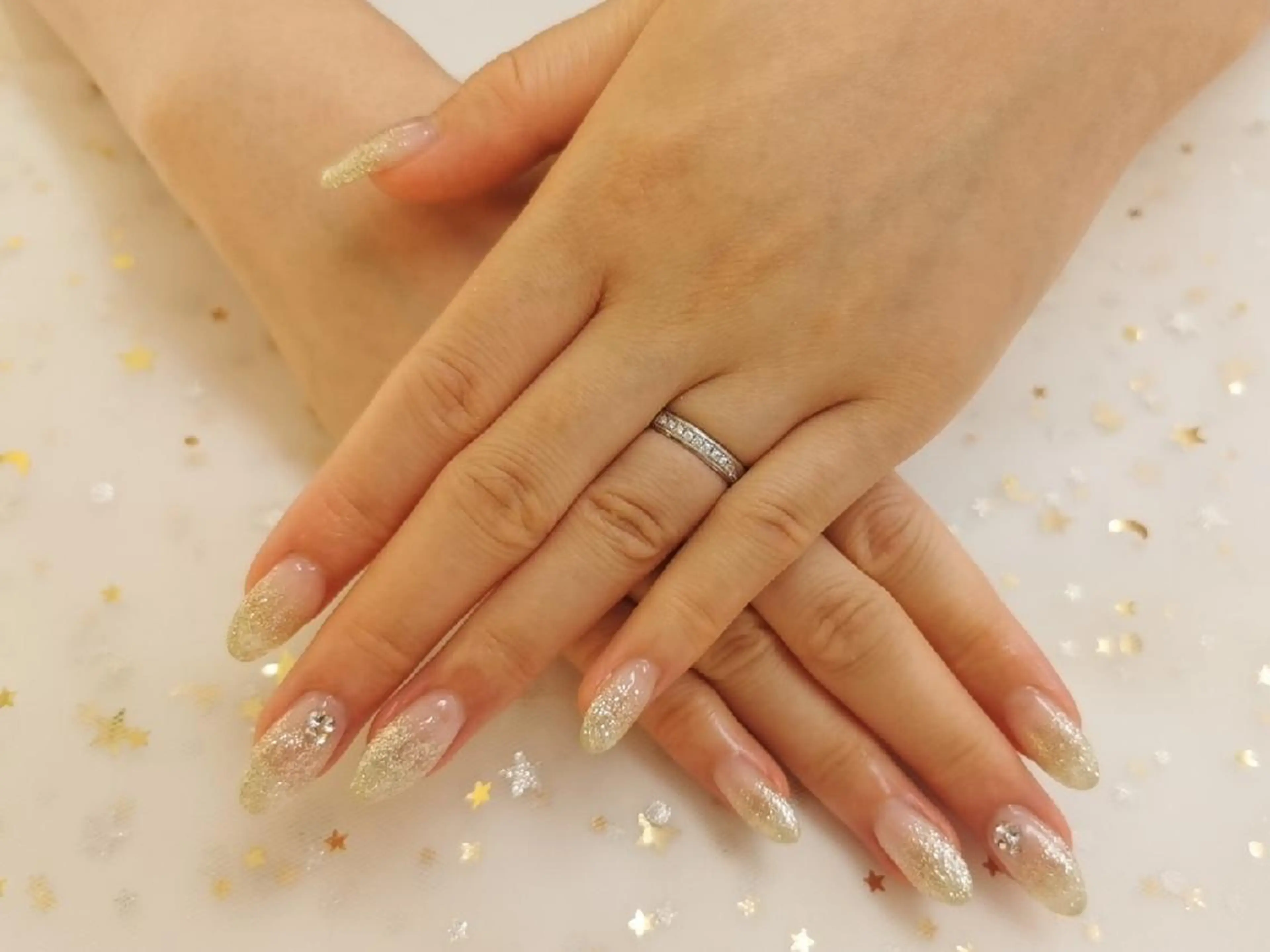 ネイル ラメ(グリッター) ラメグラデーション スカルプネイル ハンドネイル 上福岡 らんらんのネイルデザイン