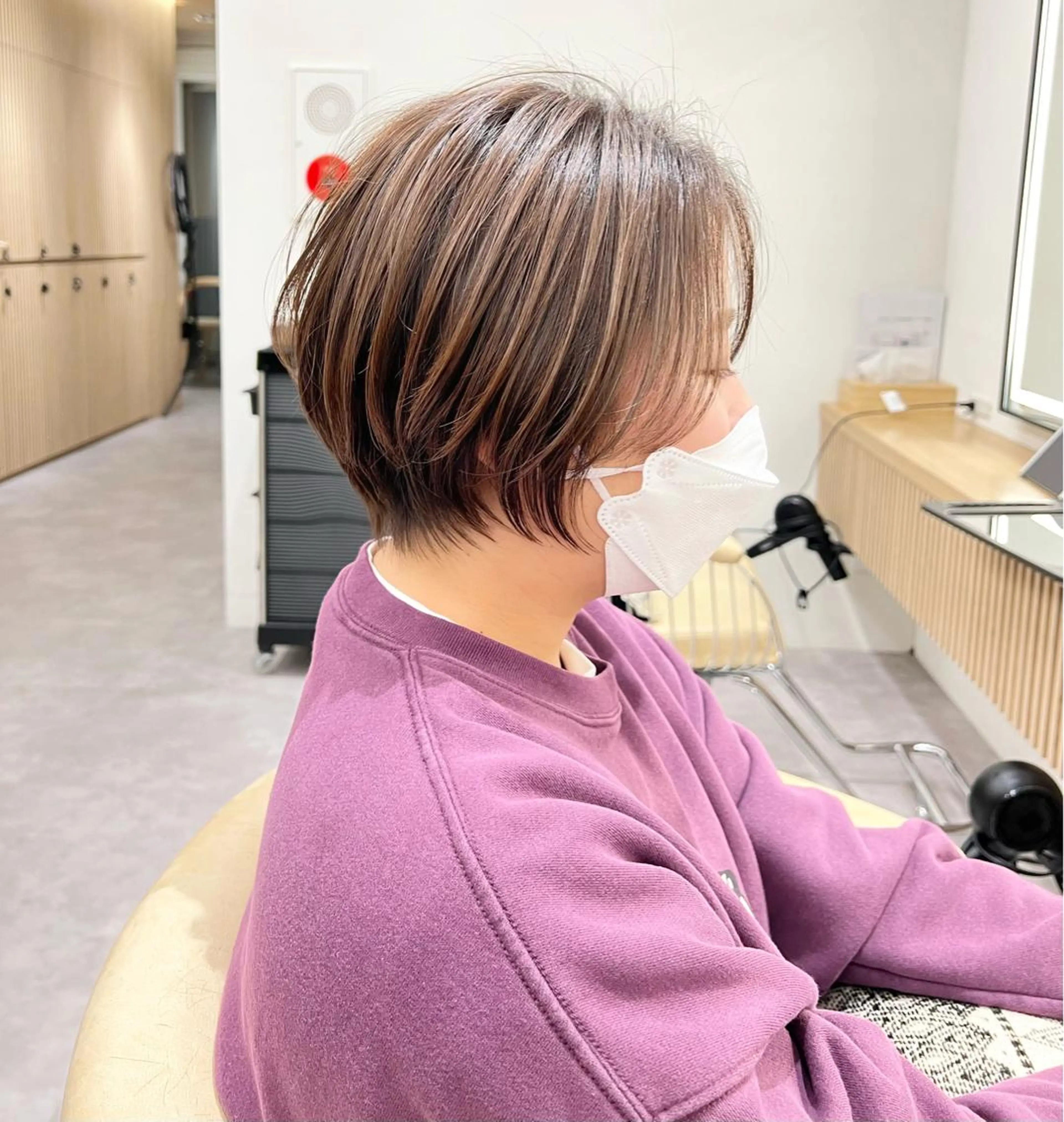 ショート カラー ハイライトカラー ハイライト ショートヘア 【似合わせ・レイヤー ・パーマ】海気のヘアスタイル