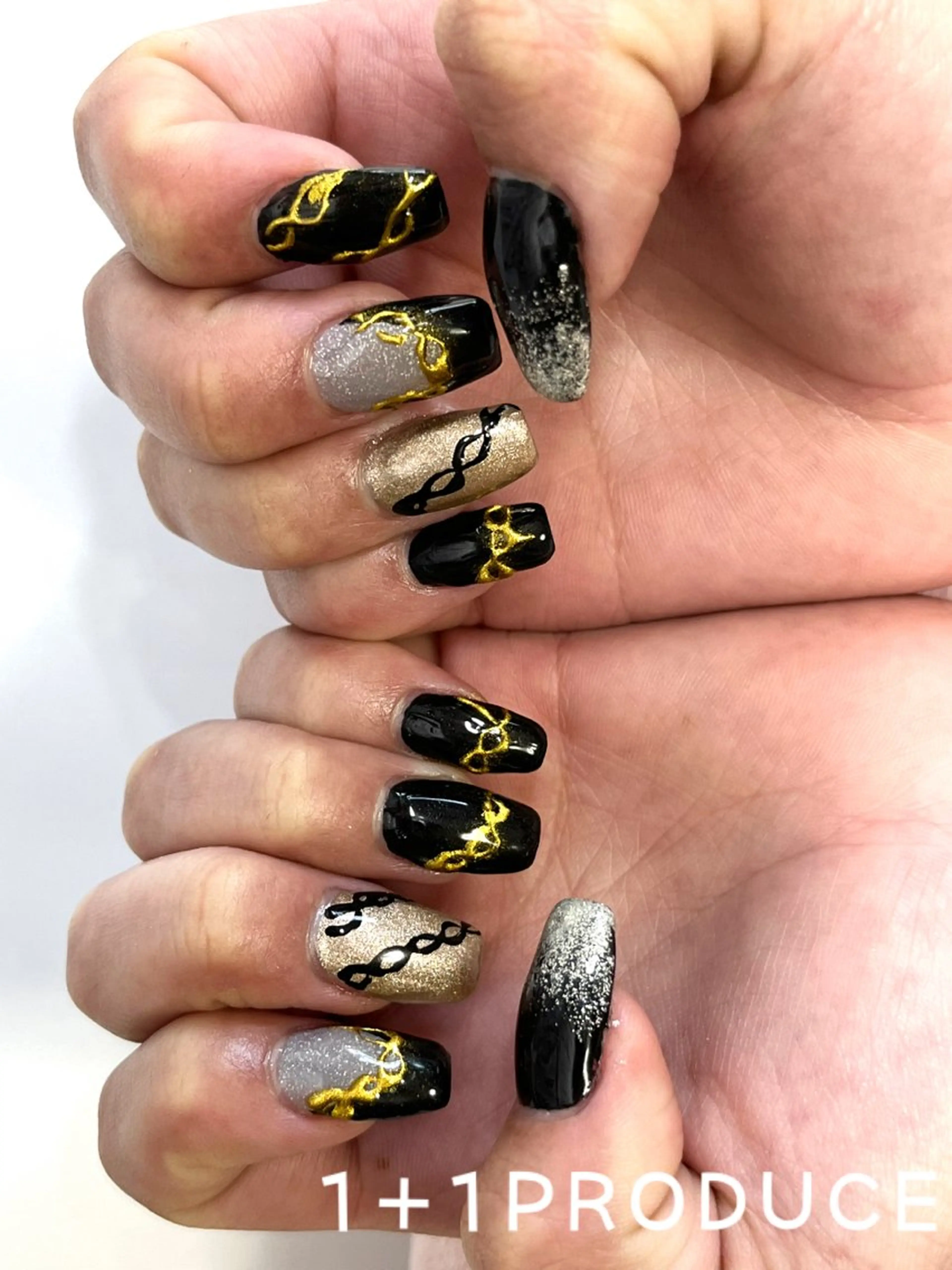 ネイル アートネイル 長さ出し ジェルネイル スカルプネイル 1+1 PRODUCEのネイルデザイン