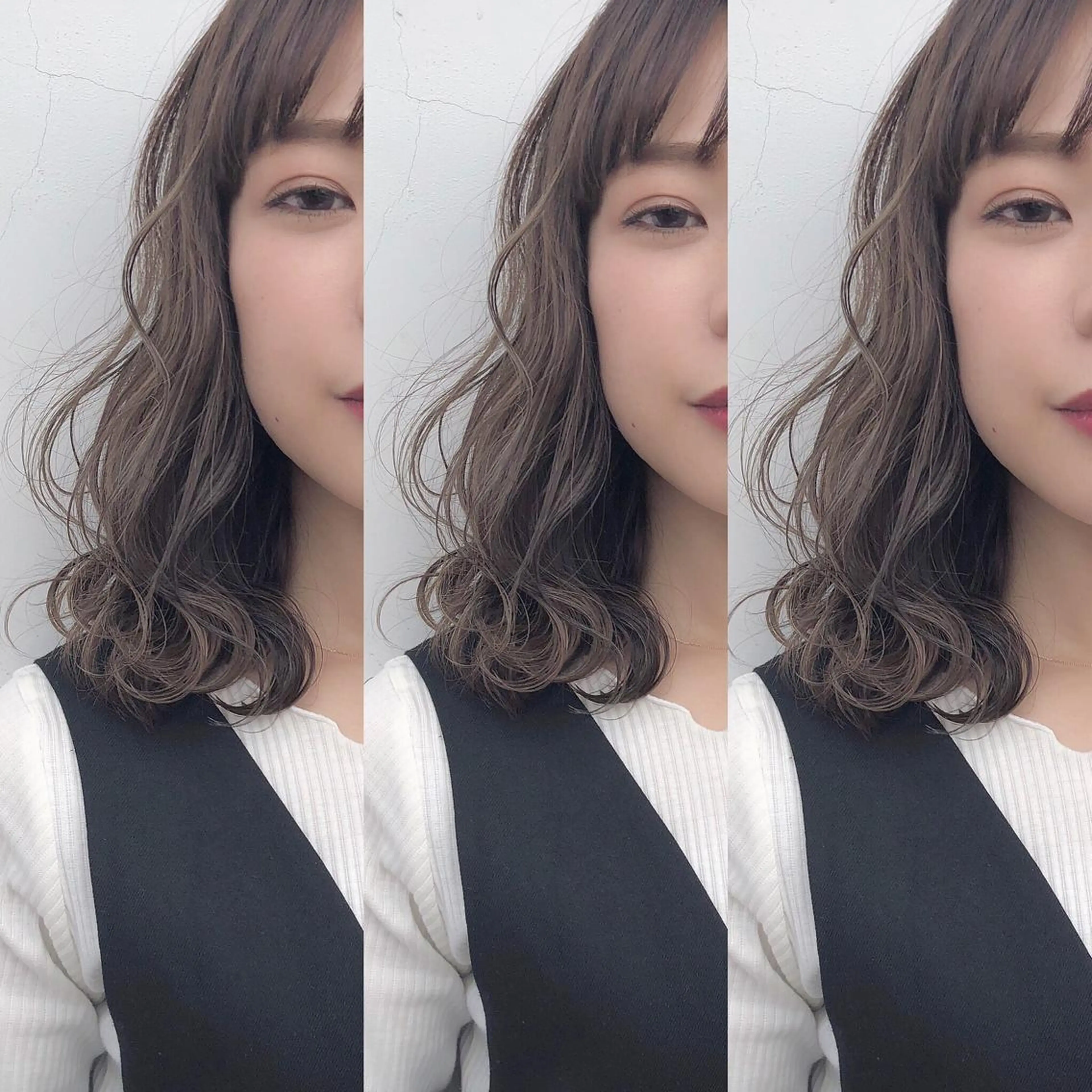 ミディアム アッシュ ハイライト 遠藤 和美のヘアスタイル