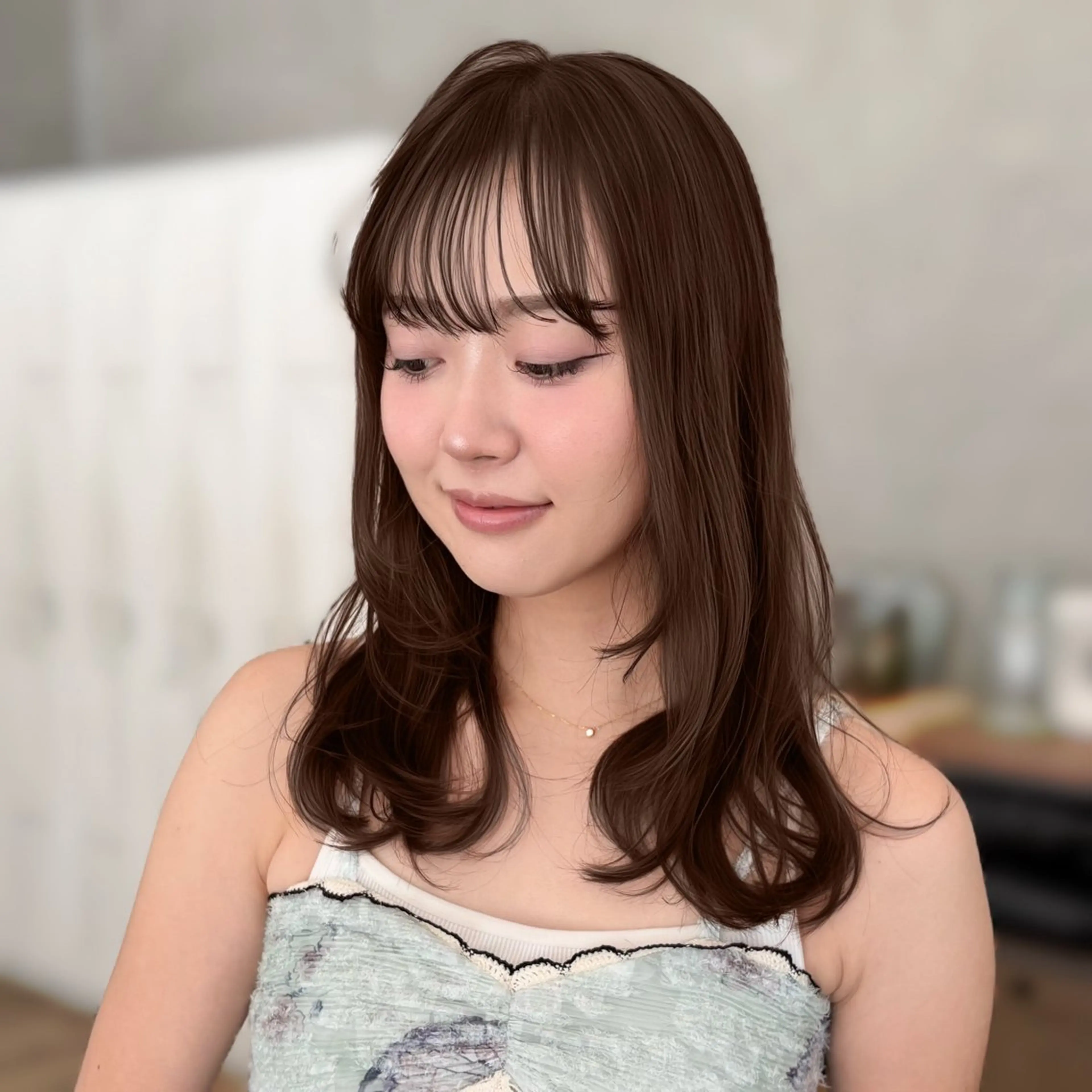 ロング カラー ブラウンカラー 顔周りカット レイヤーカット 梅田美容室/レイヤー /ベージュ/miyuのヘアスタイル