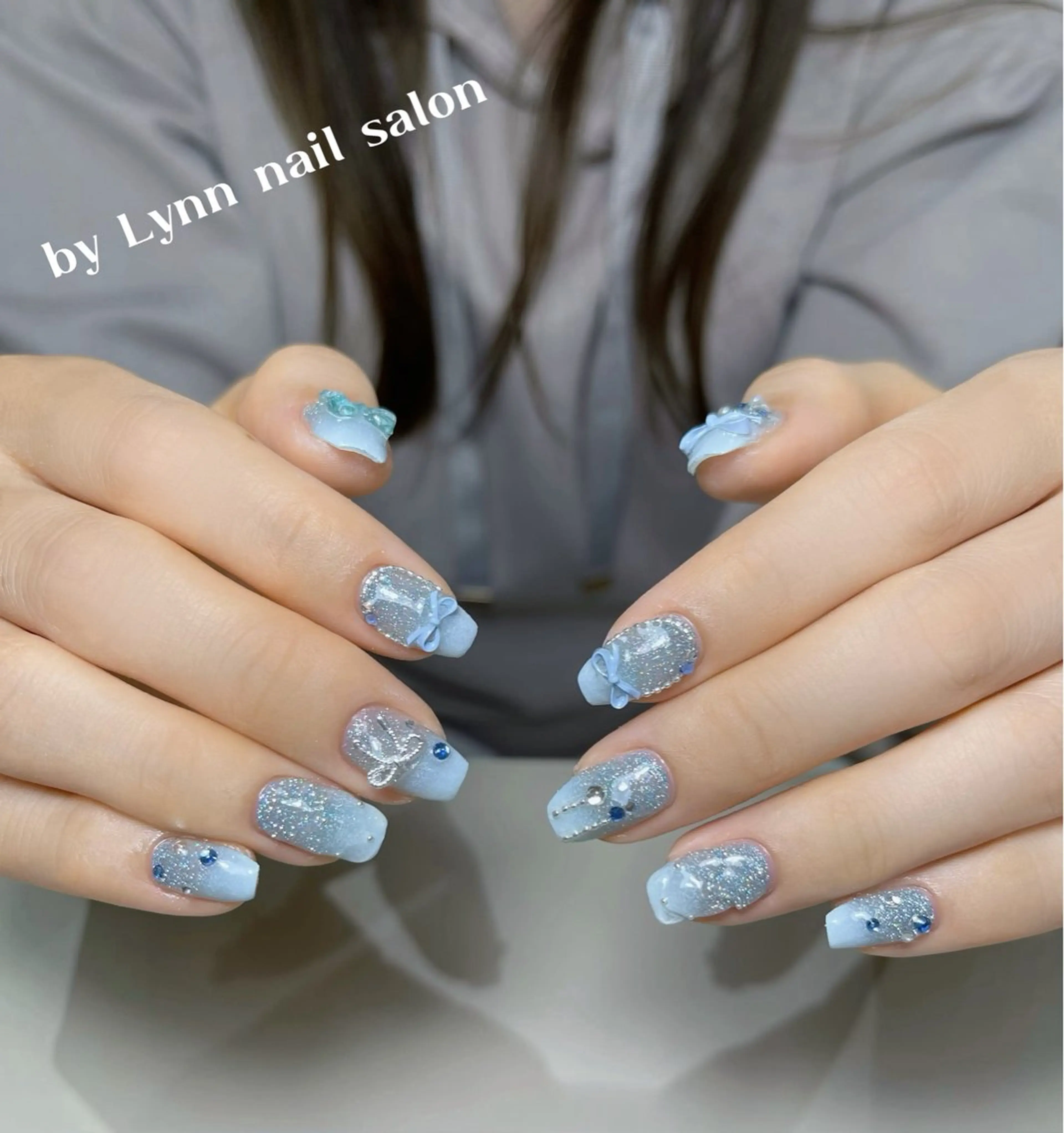 ネイル 夏ネイル ハンドネイル Lynn nail 研修のネイルデザイン