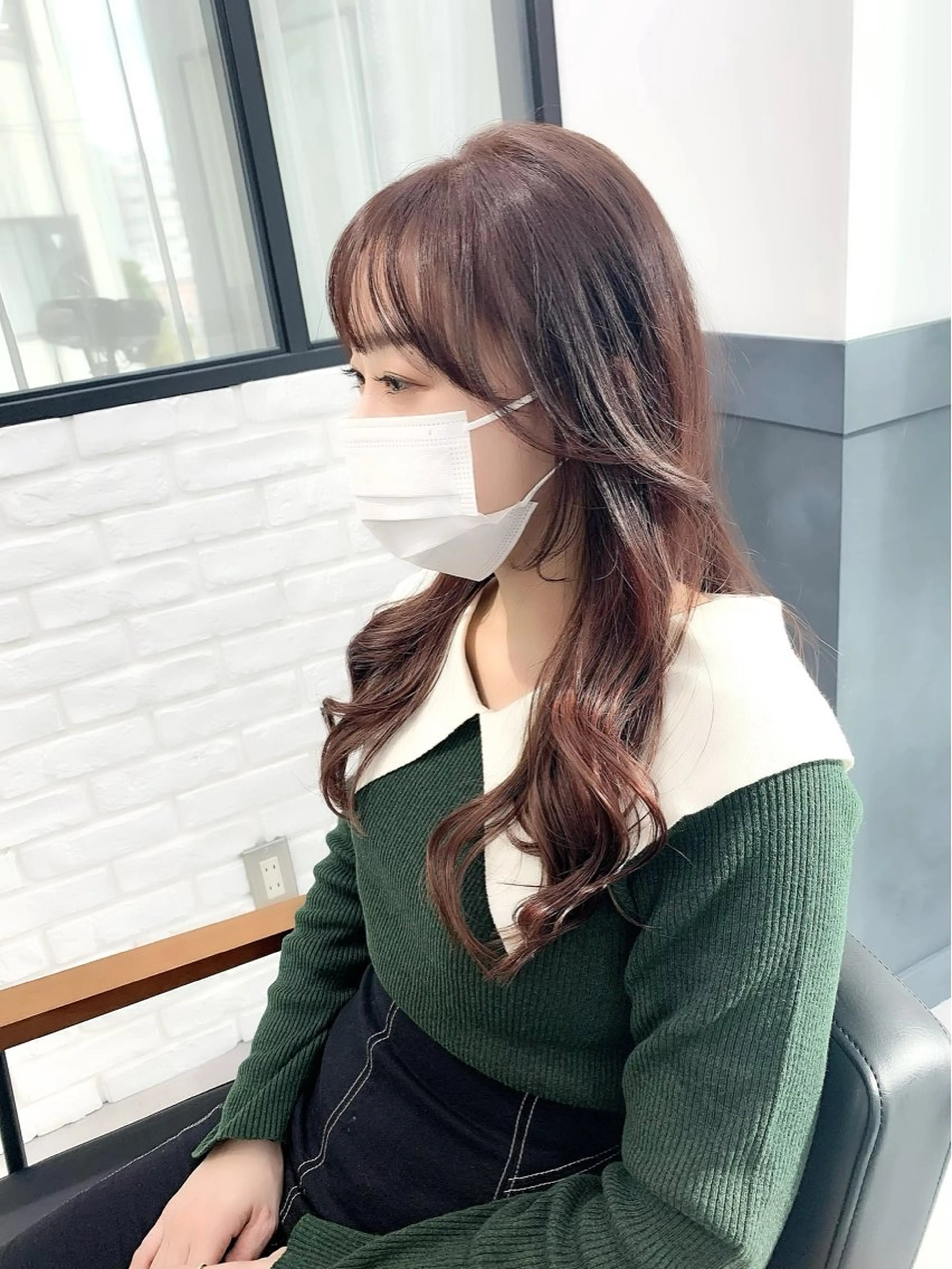 ミディアム カラー パーマ ヘアアレンジ メンズ キッズ レイヤーカット 🌿透け感カラーのヘアスタイル