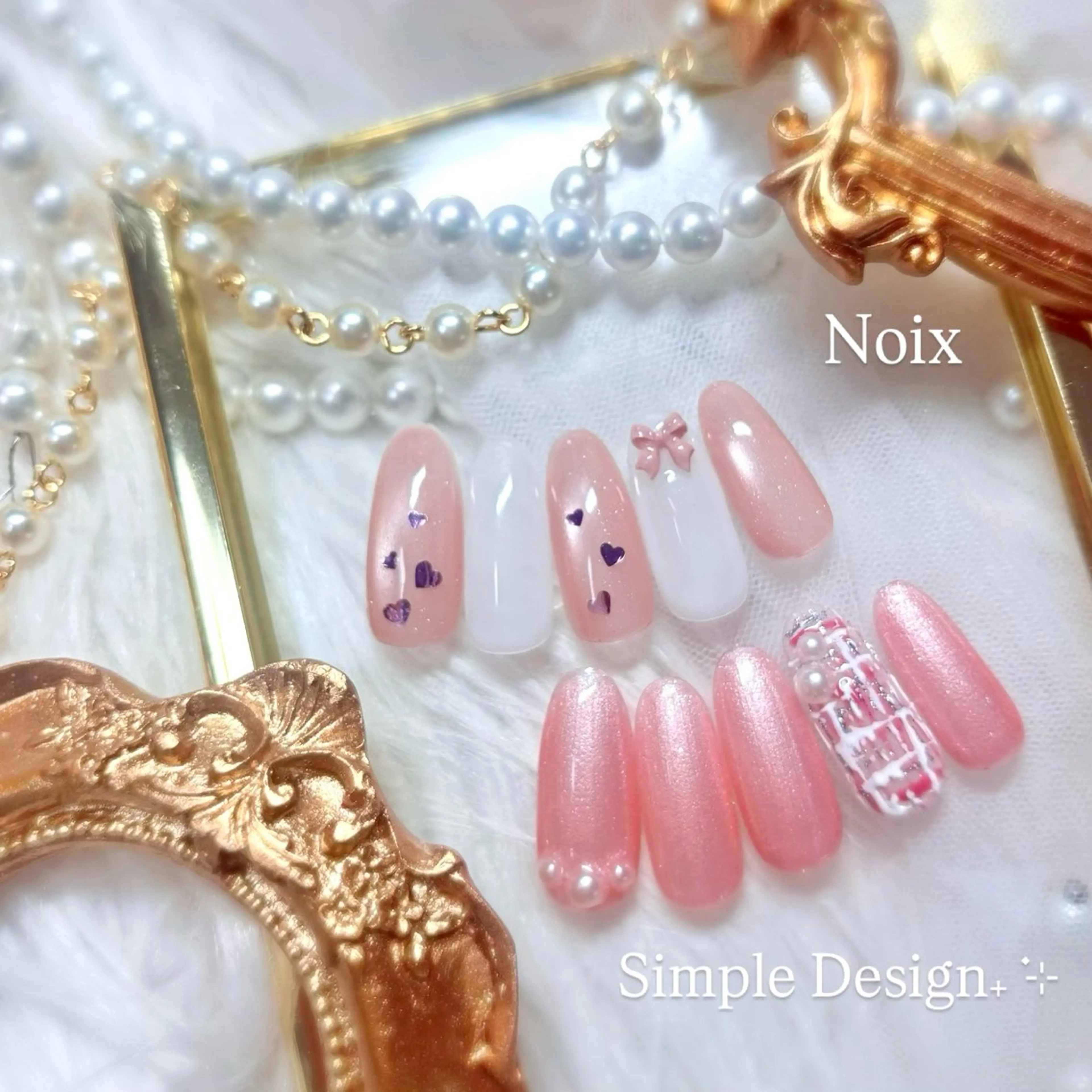 ネイル シンプルネイル バレンタイン ハンドネイル Noix 横浜のネイルデザイン