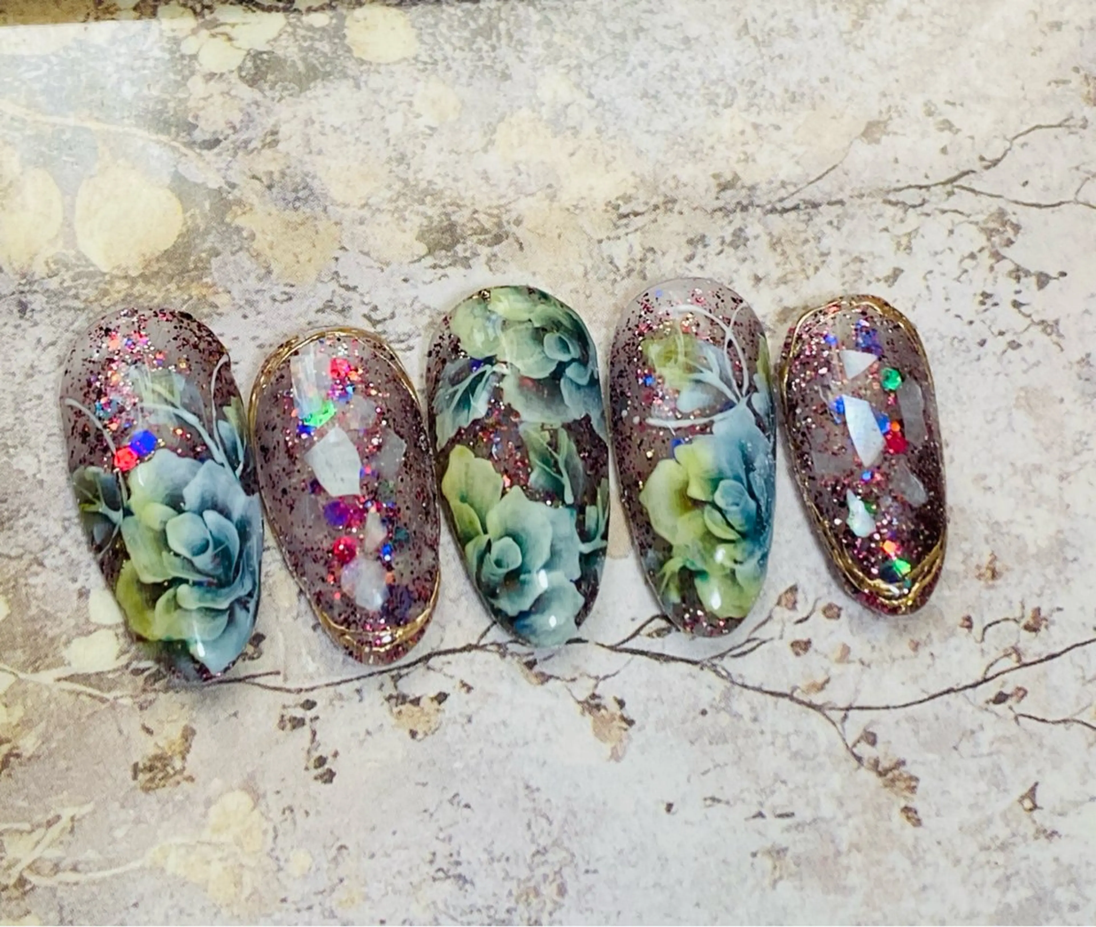 ネイル ラメ(グリッター) 自宅ネイルサロン ♦️nuance♦️のネイルデザイン