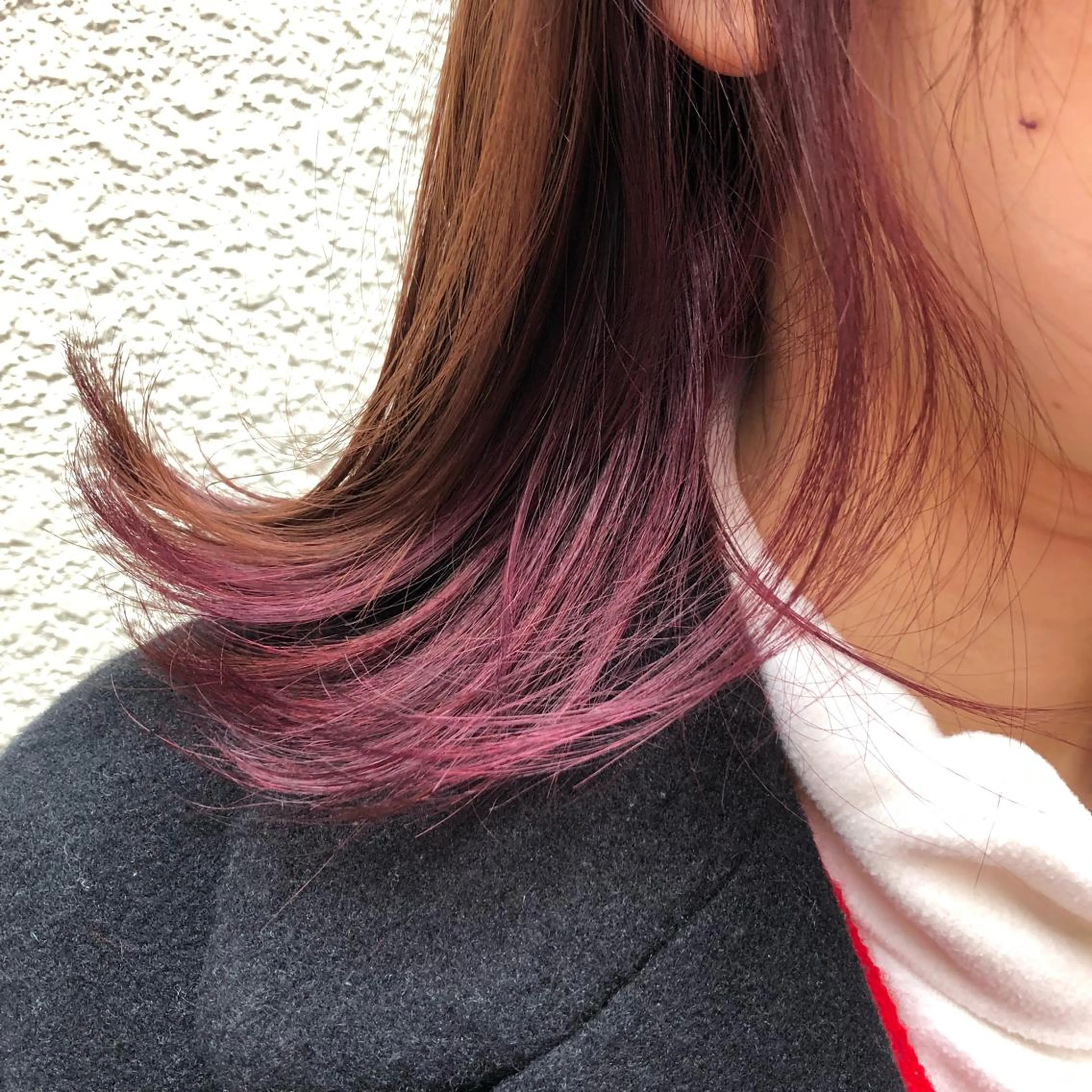 ミディアム カラー パーマ ヘアアレンジ インナーカラー 【白髪ぼかし 専門GBG】自由が丘のヘアスタイル