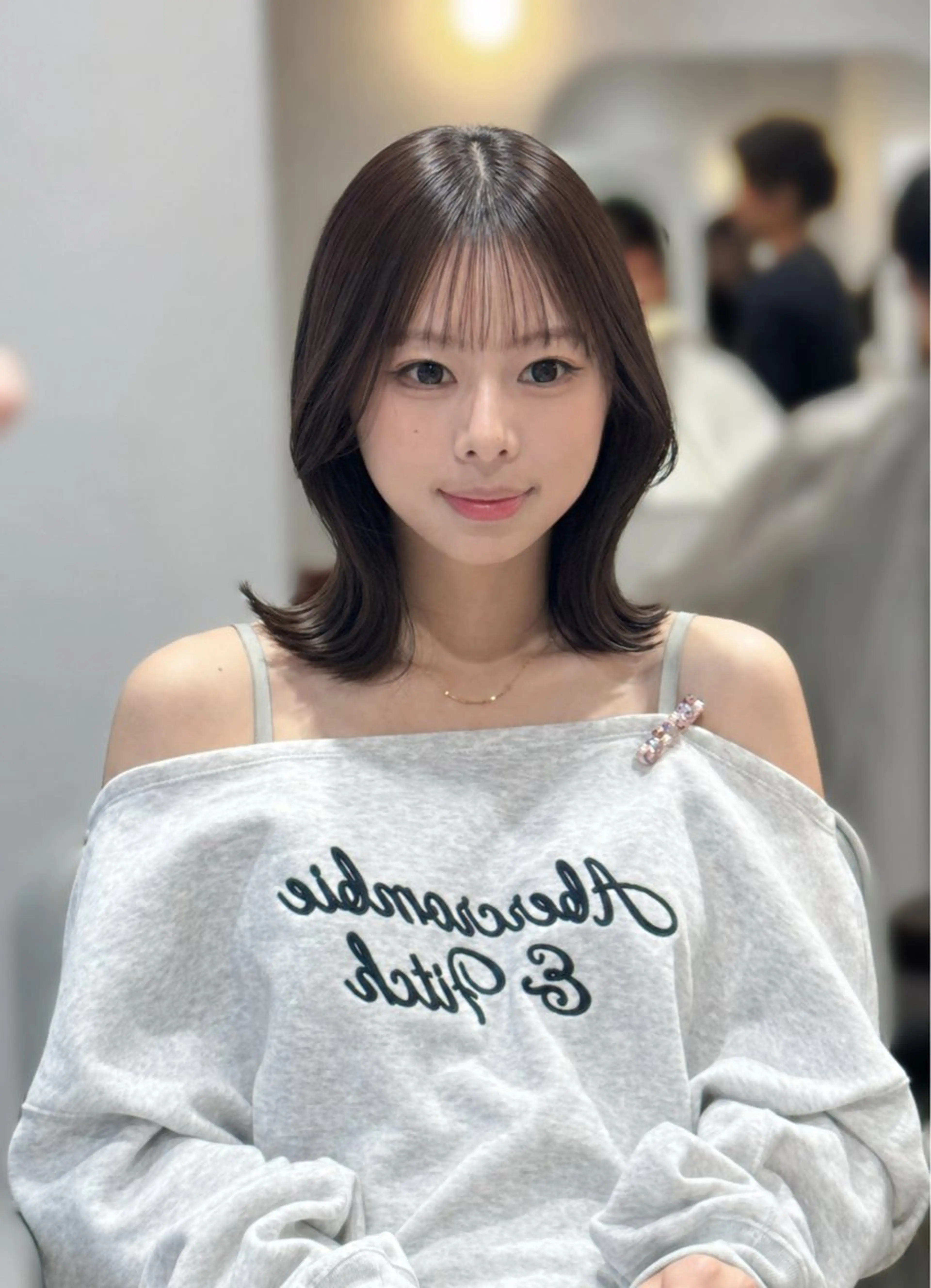 ミディアム カット ヘアカラー トリートメント 韓国艶髪/透明感 カラー/ひなののヘアスタイル