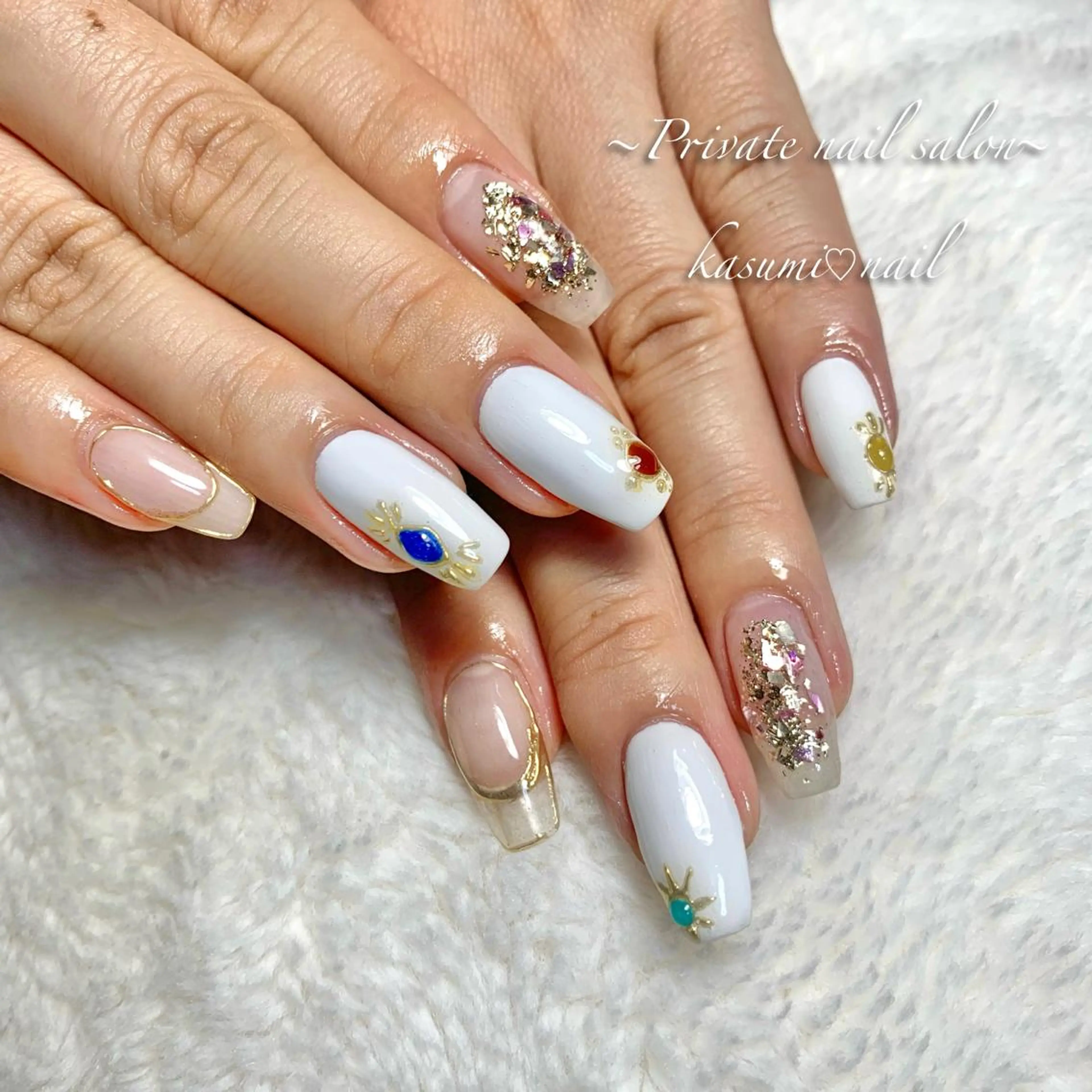 ネイル アートネイル ラメ(グリッター) マグネットネイル ミラーネイル 持ち込み KASUMI♡ Nailのネイルデザイン