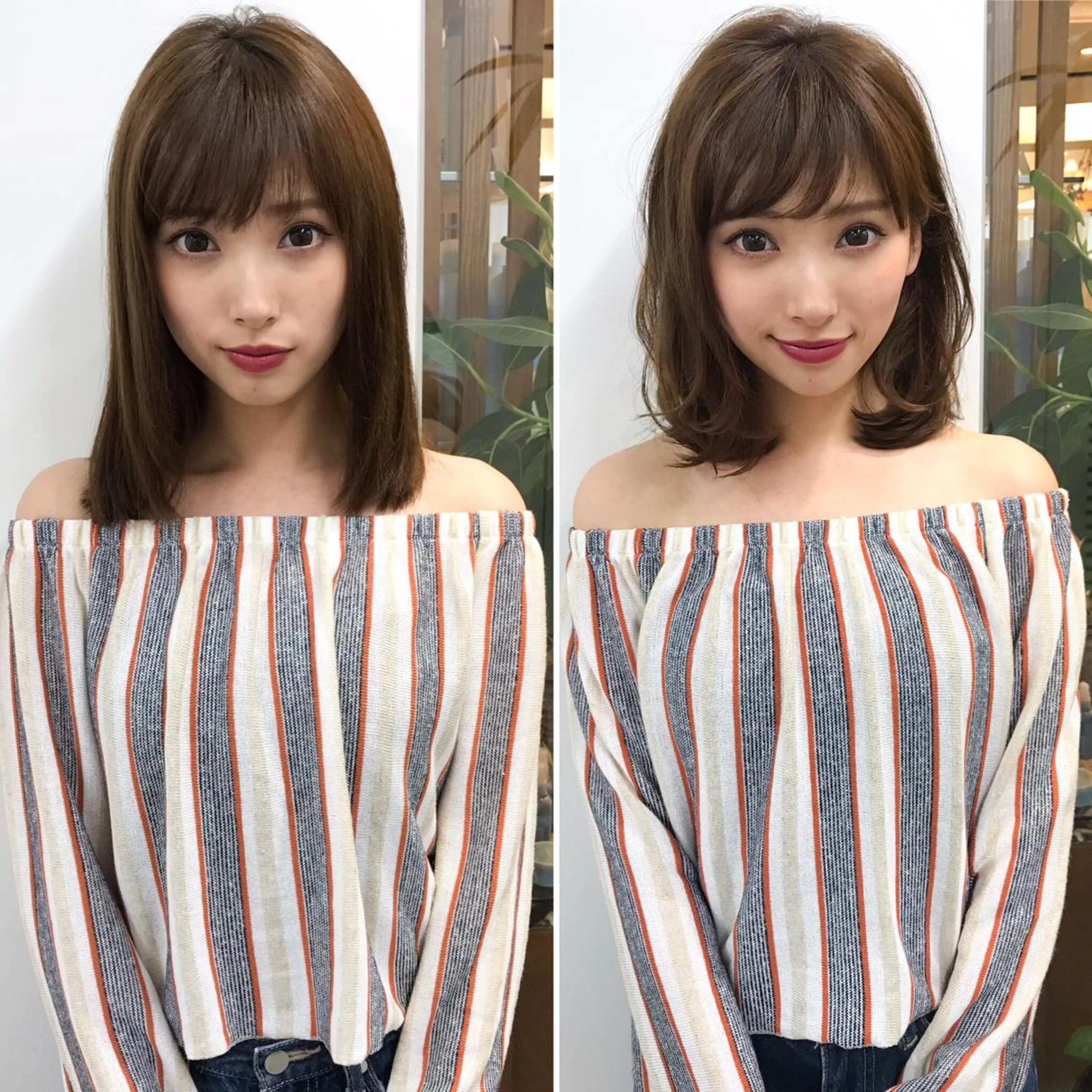 ミディアム カラー ボブ カット ヘアカラー トリートメント ガレリア エレガンテ栄のヘアスタイル