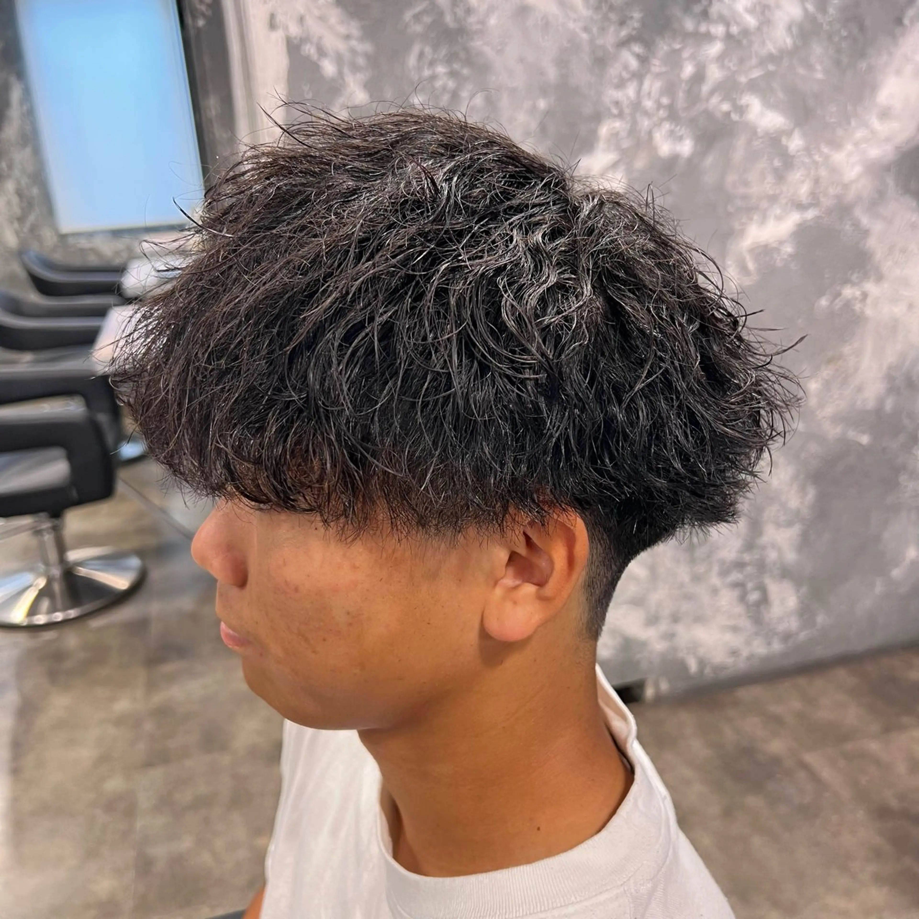 ショート カラー パーマ ヘアアレンジ メンズ キッズ アップバング センターパート メンズハイライト マッシュ メンズパーマ 🔷横浜1のパーマ 職人🔷将太郎のヘアスタイル