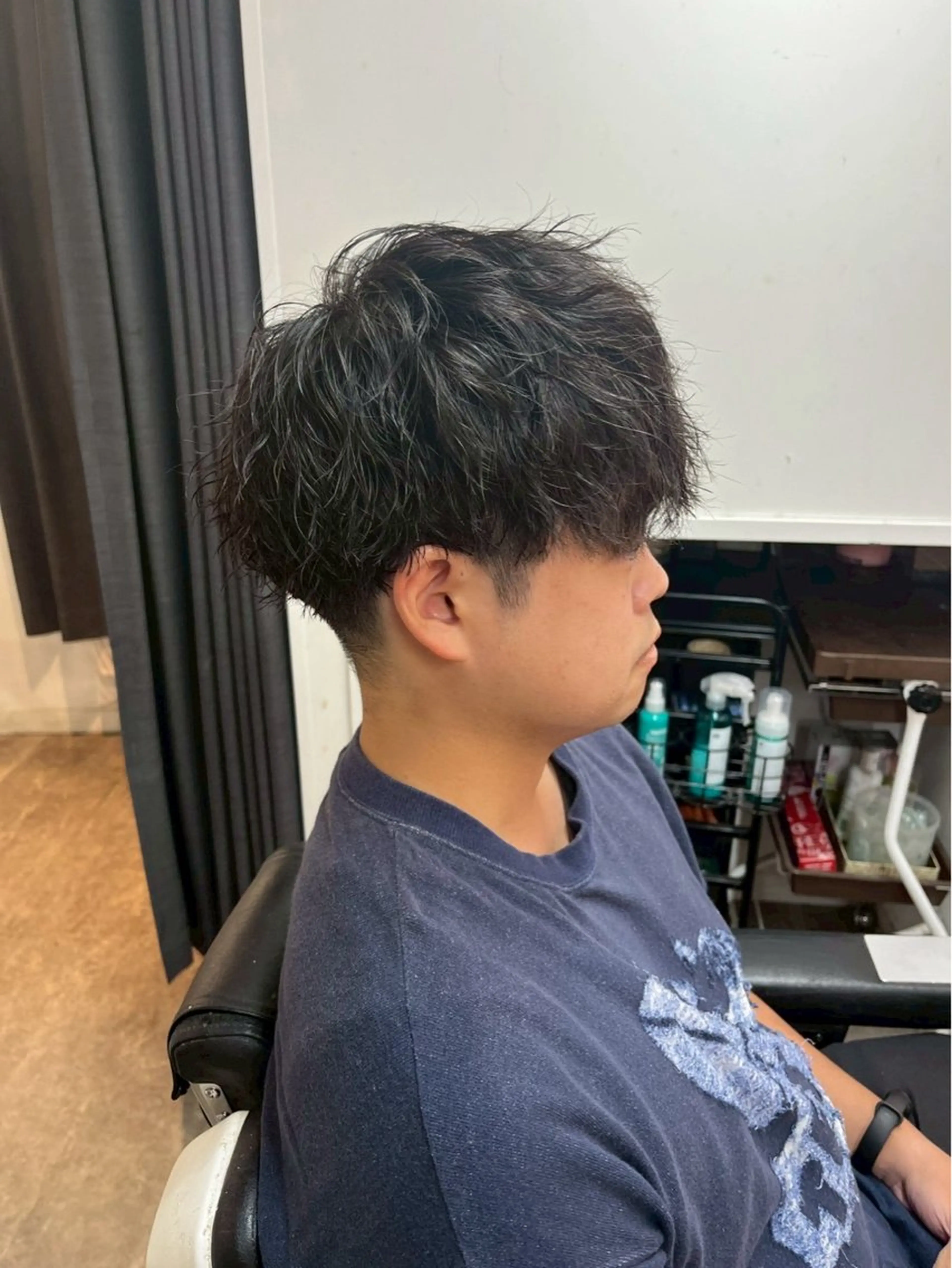 ショート パーマ メンズ カット パーマ トリートメント 佐々木 優人のヘアスタイル