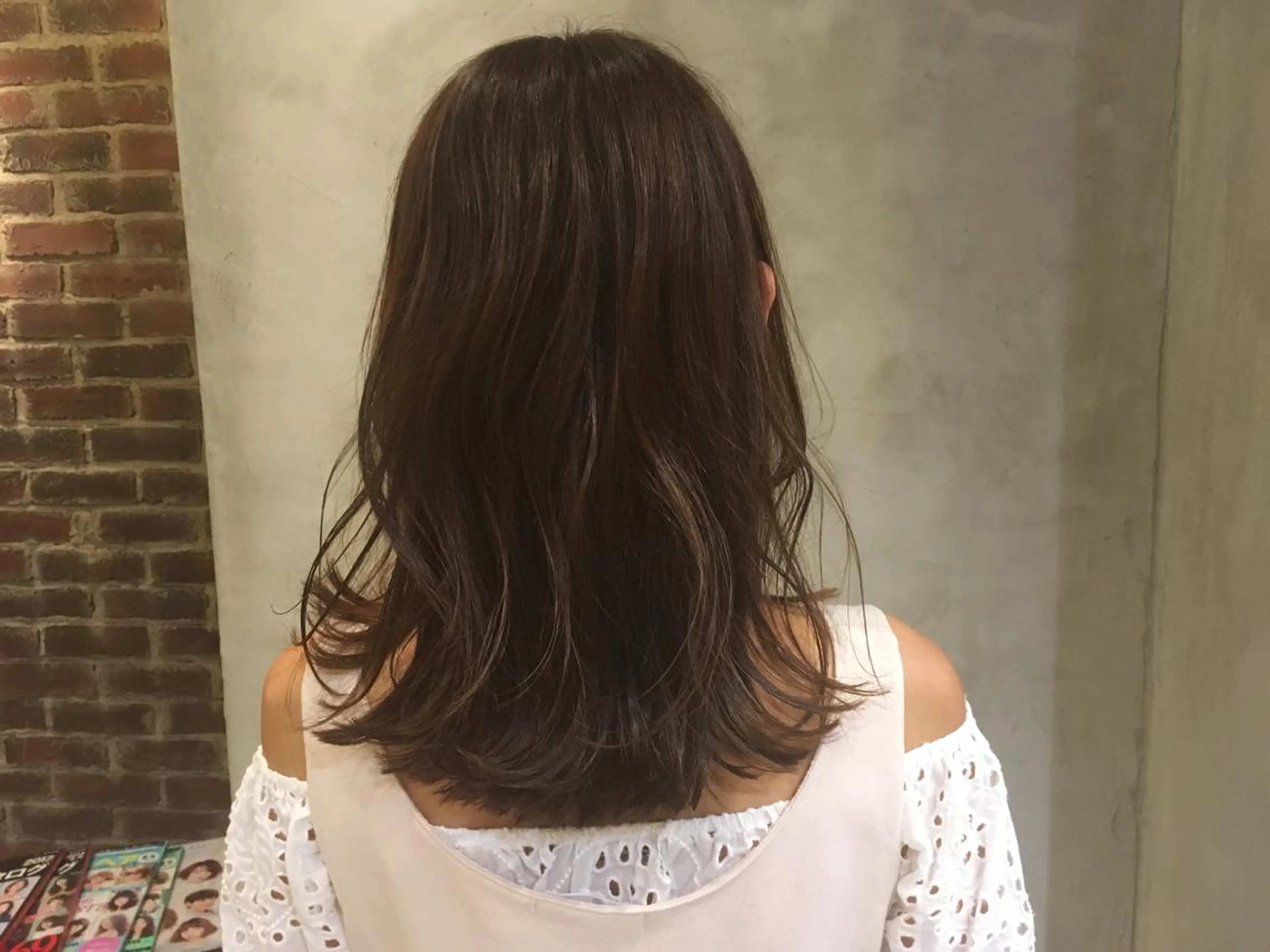 ミディアム カラー ヘアアレンジ 切りっぱなしロブ ツヤ美髪💐 髪質改善/高山愛来のヘアスタイル