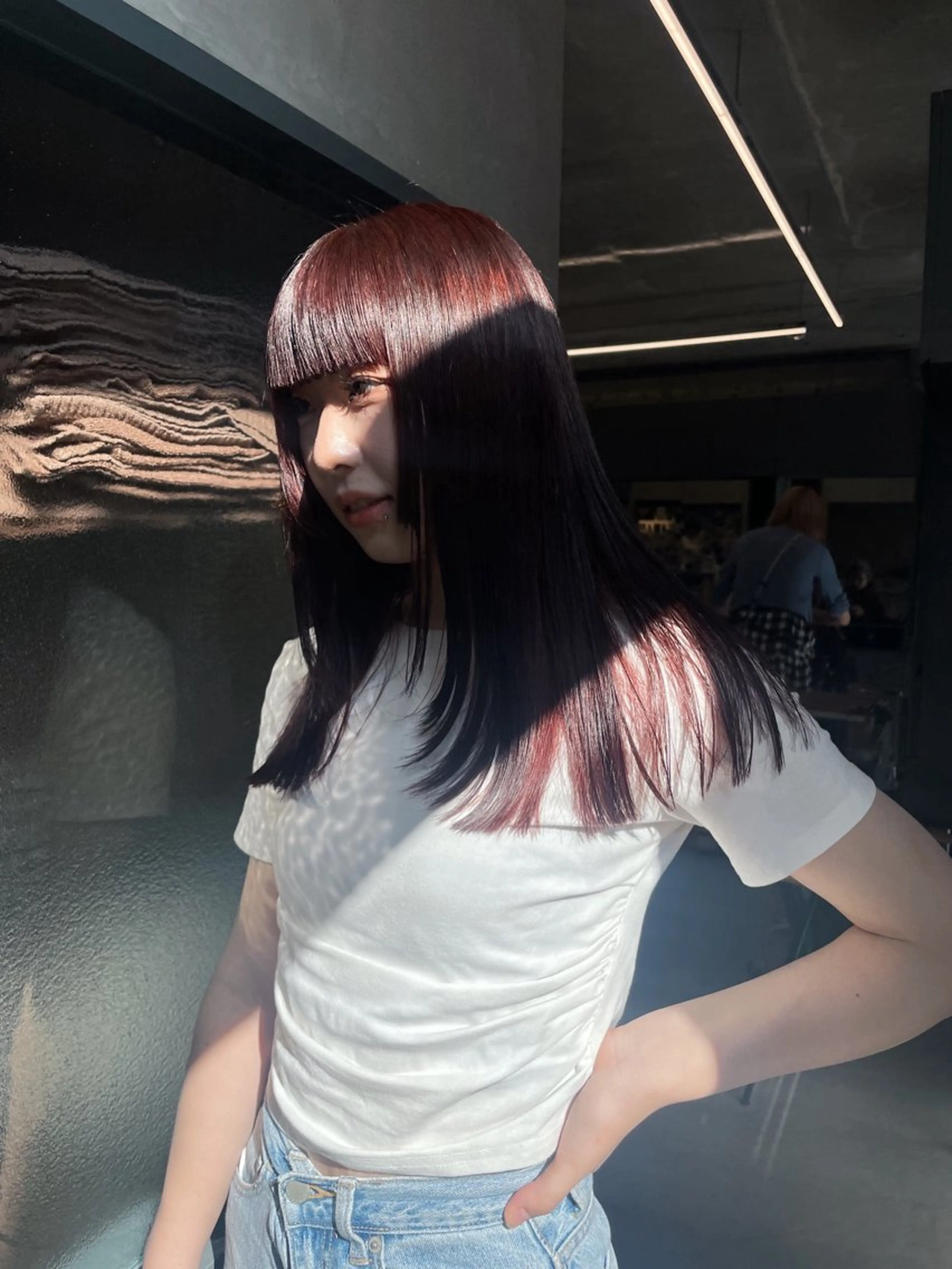 ミディアム カット 佐伯 和佳のヘアスタイル