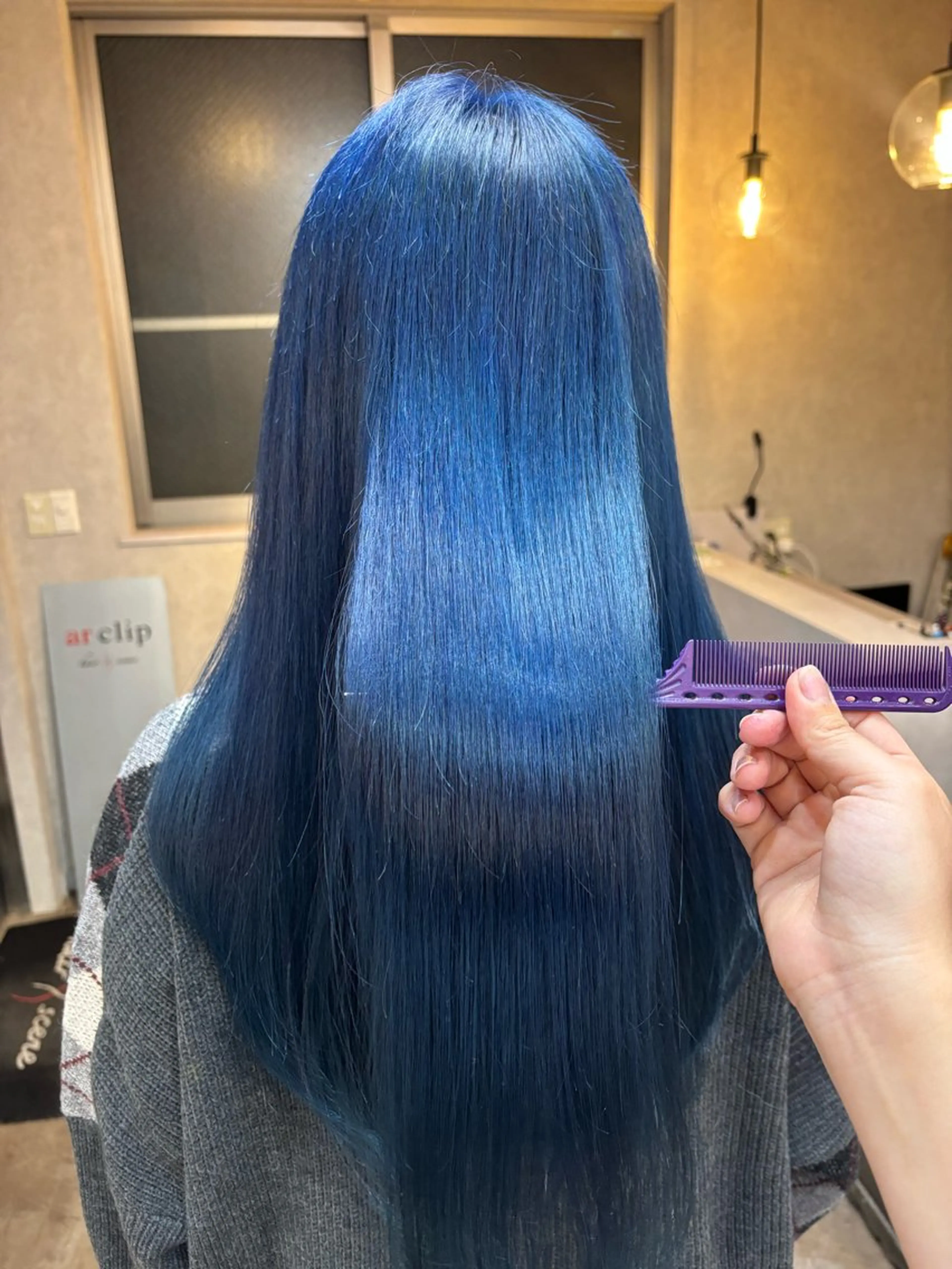 ロング カラー アクアカラー ブルーカラー 髪質改善 トリートメント ヘアカラー 💜髪質改善/ 艶カラー/ミナ🩷のヘアスタイル