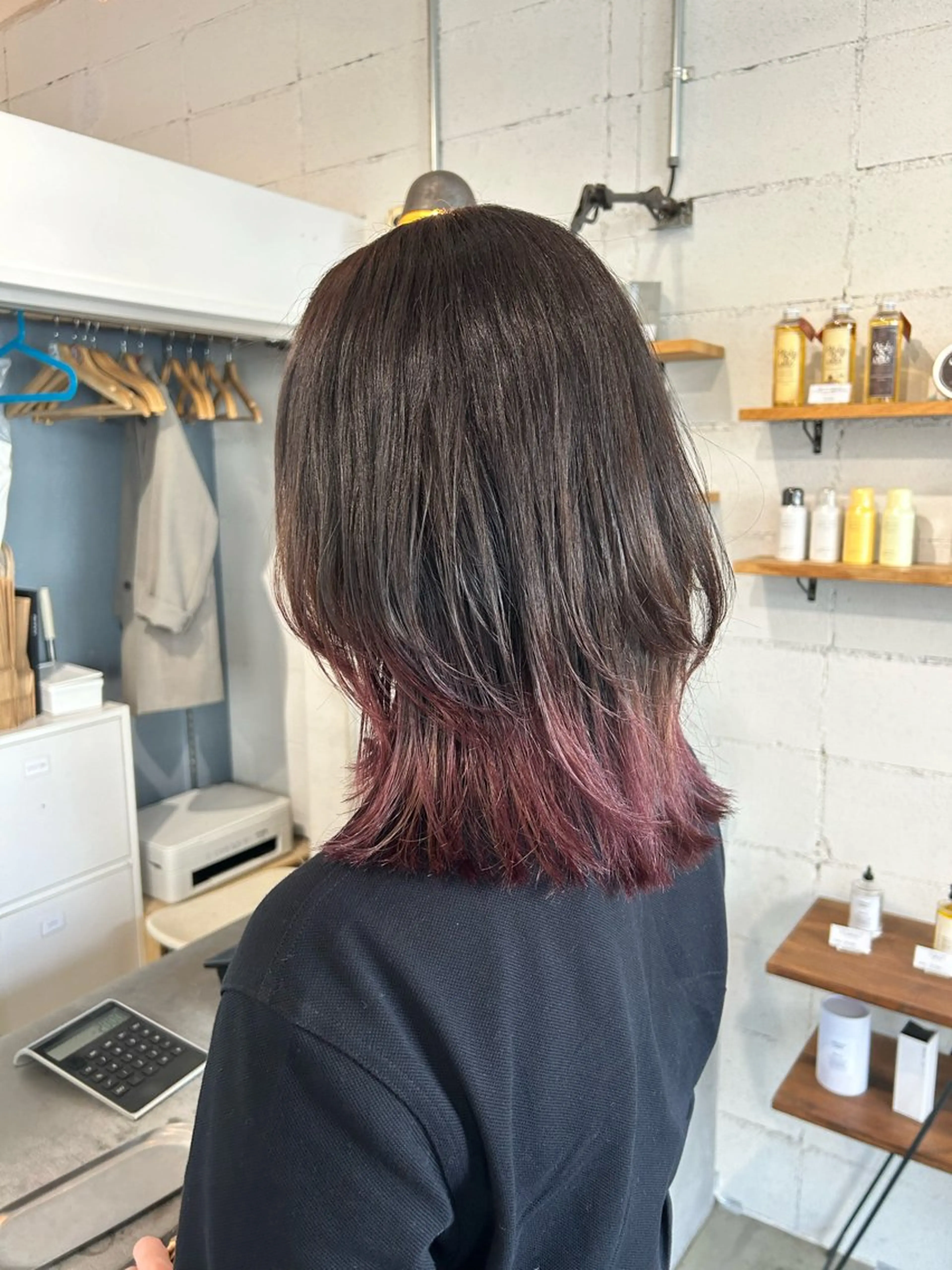 ミディアム レイヤーカット ウルフカット ウルフレイヤー 1回で綺麗になる 髪質改善 小山光のヘアスタイル