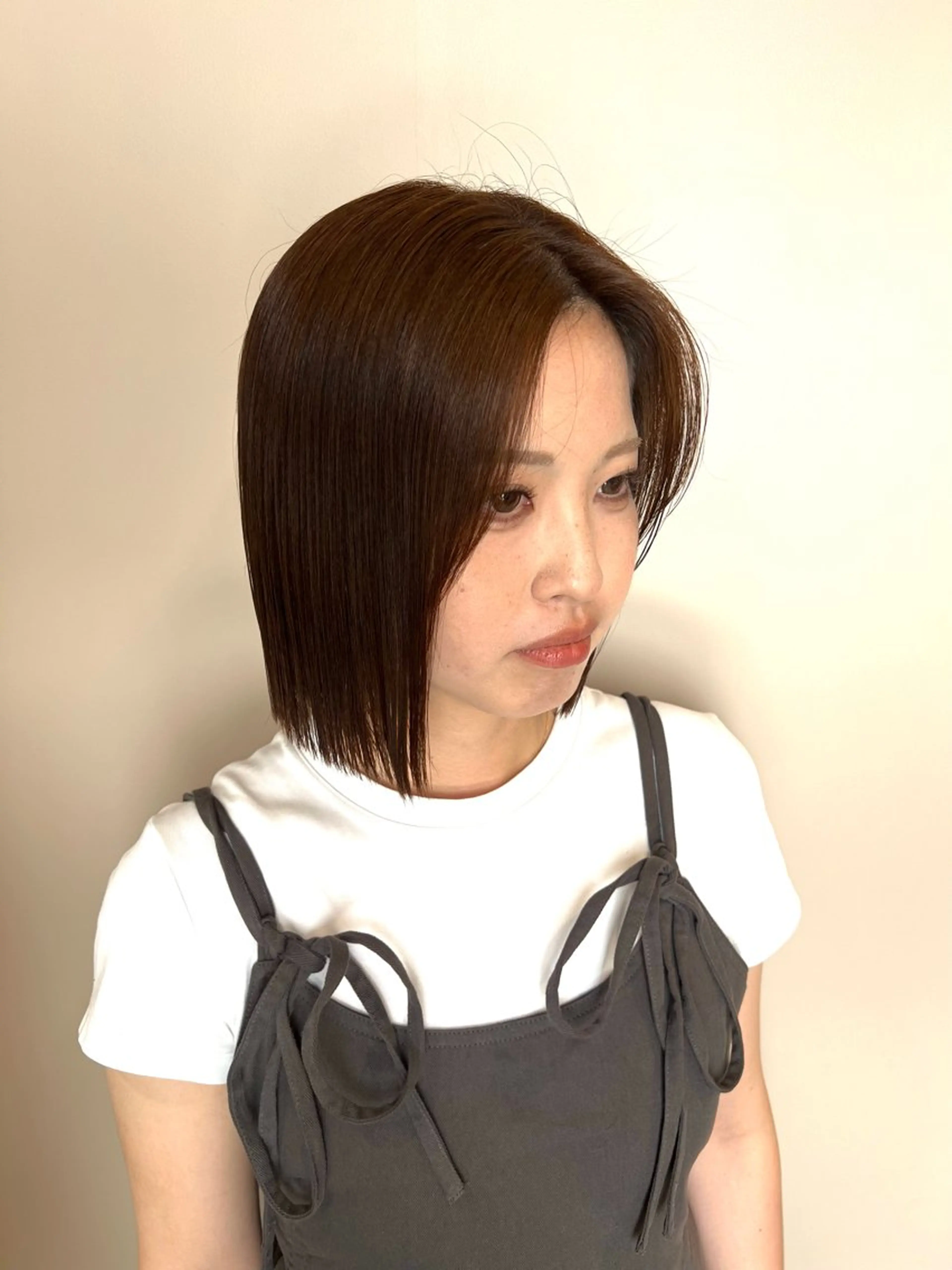 ショート 切りっぱなしボブ ボブ カット ヘアカラー トリートメント レイヤー/韓国/艶髪 /タカマサのヘアスタイル