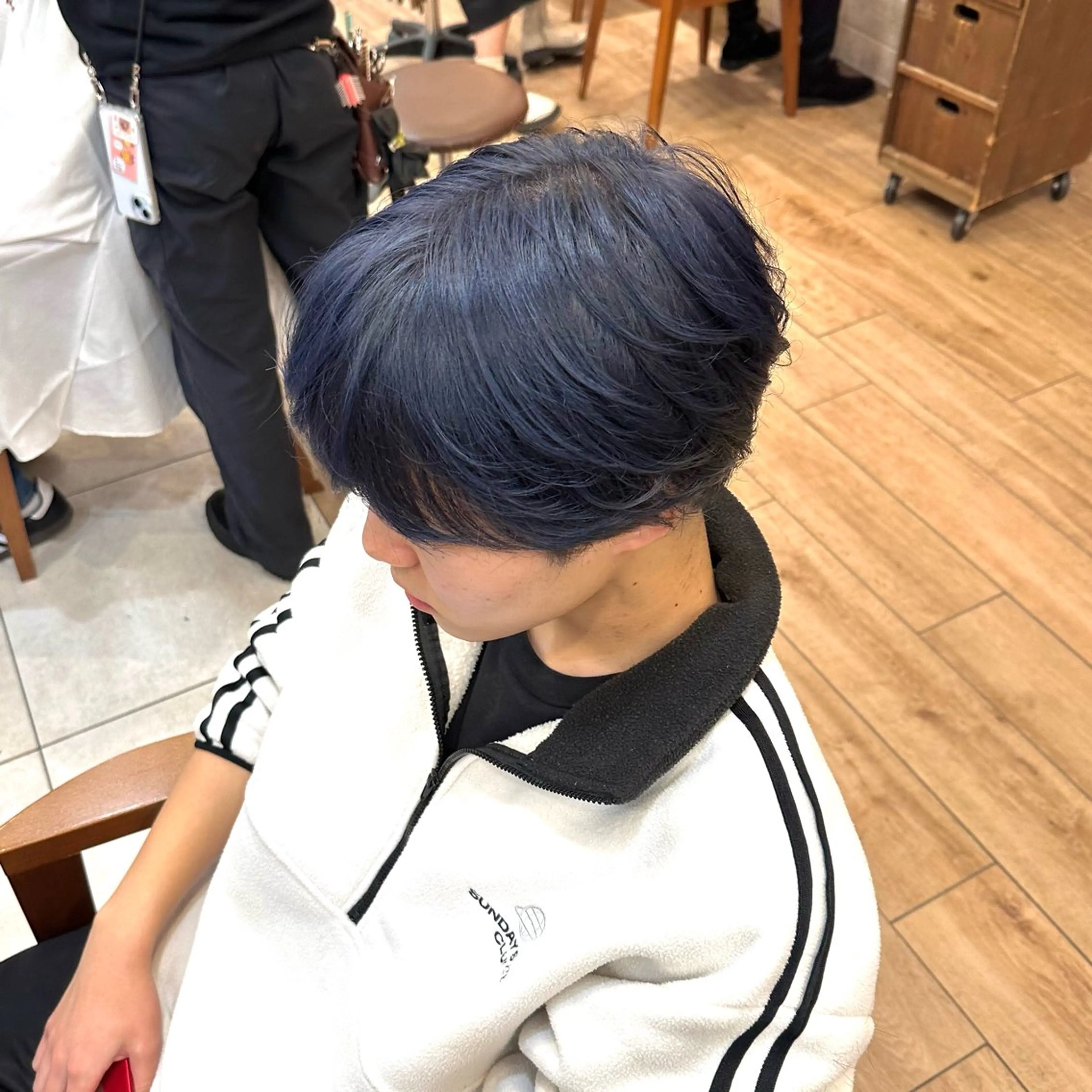 カラー メンズ マッシュ ネイビーカラー 🌈【曲がる縮毛矯正 】🌈益子卓馬のヘアスタイル