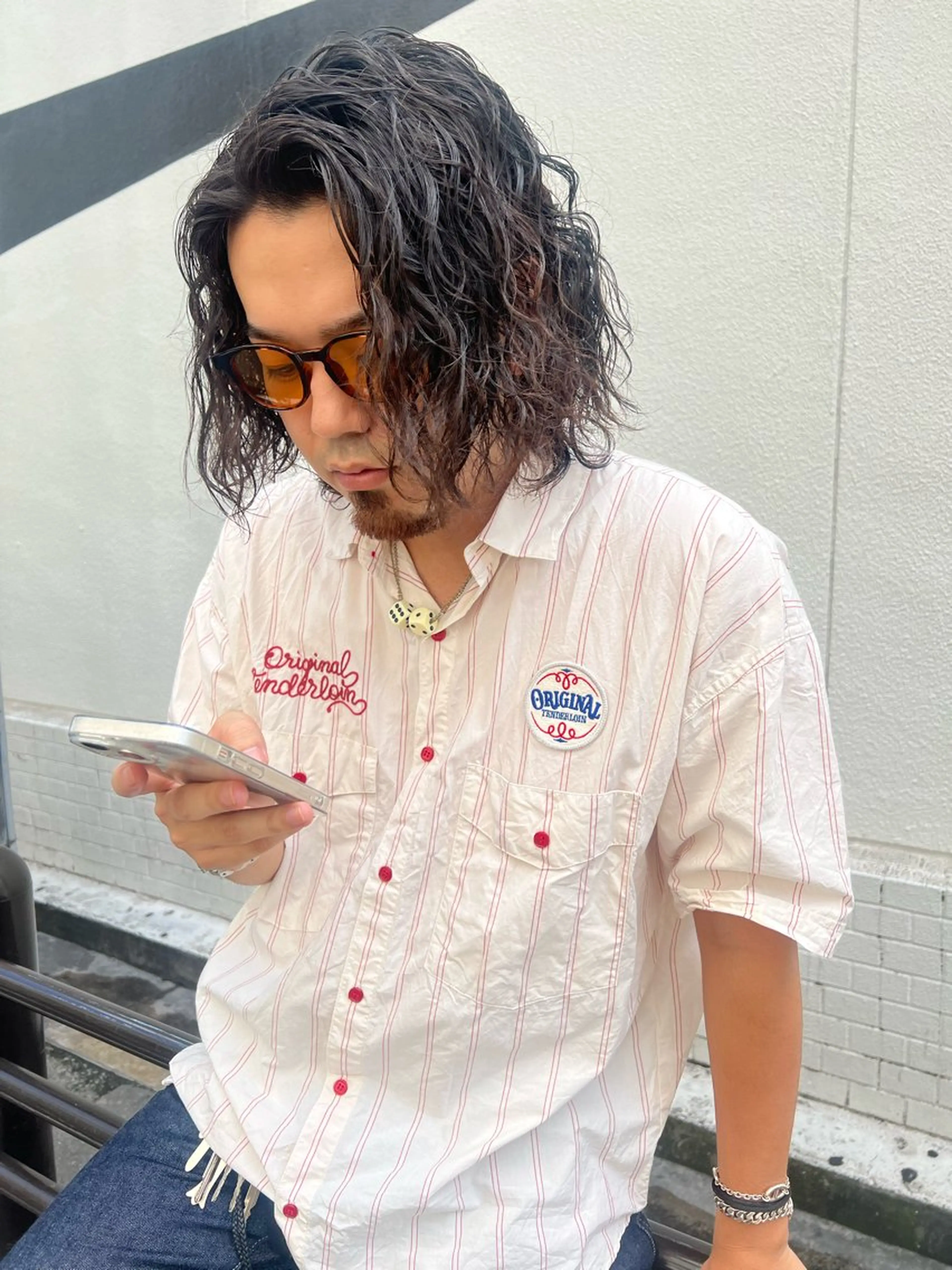 ミディアム パーマ メンズ カット パーマ 宮永 智香のヘアスタイル