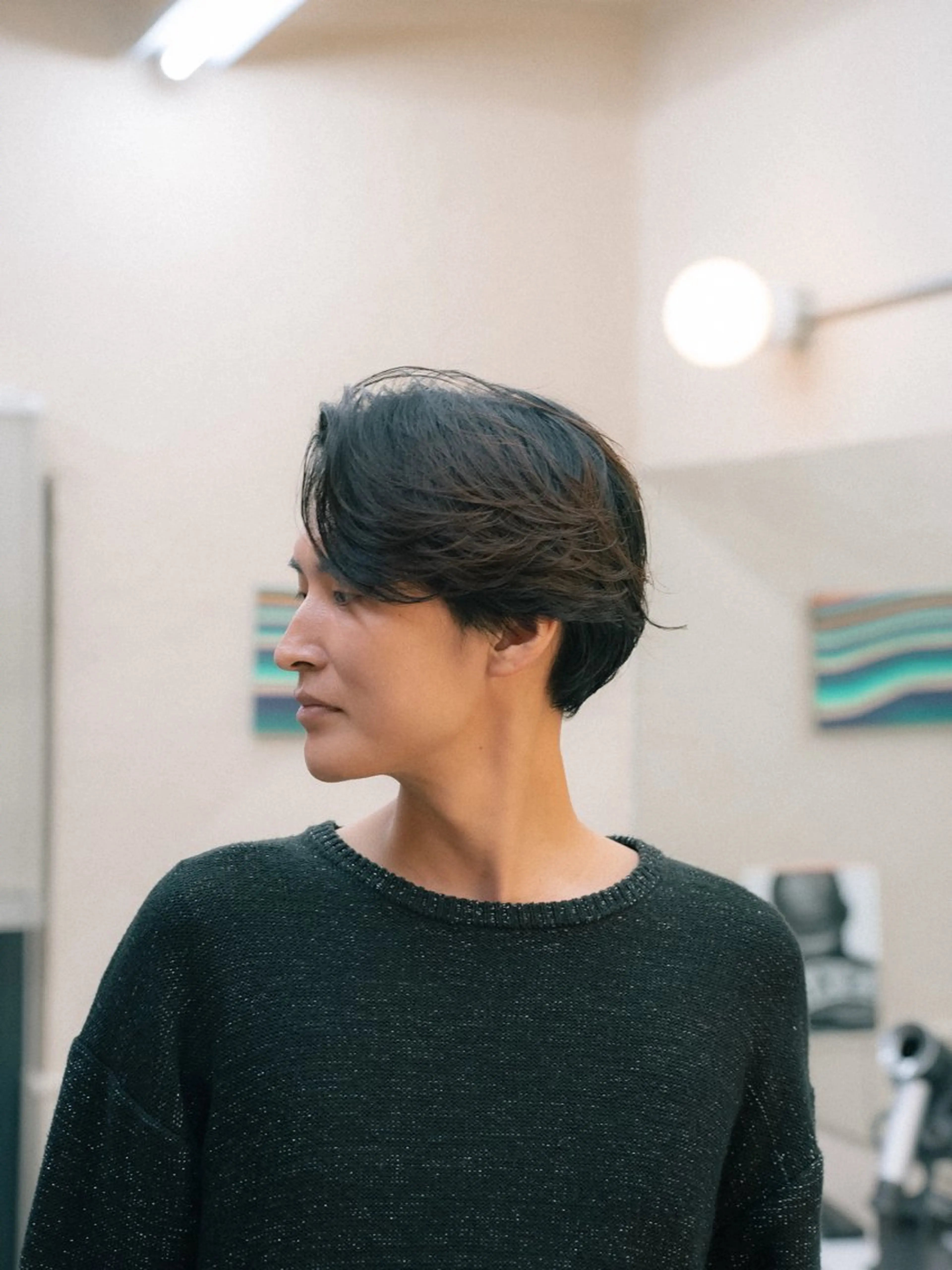 ミディアム カラー パーマ メンズ ボブ カット パーマ 🔗メンズサロン🔗 Kieのヘアスタイル