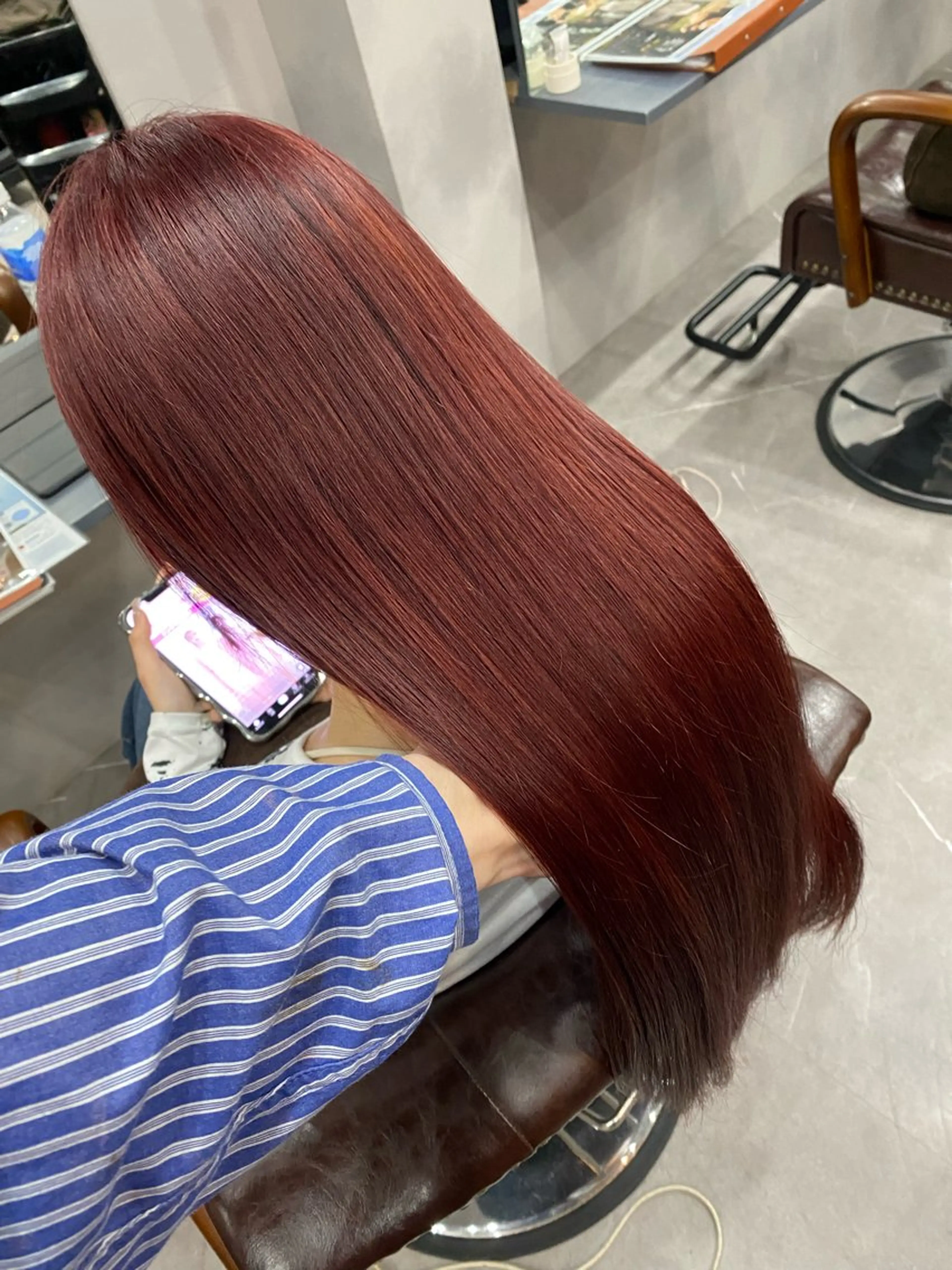 ロング カラー ブリーチ 髪質改善 トリートメント 宇佐美 柊のヘアスタイル