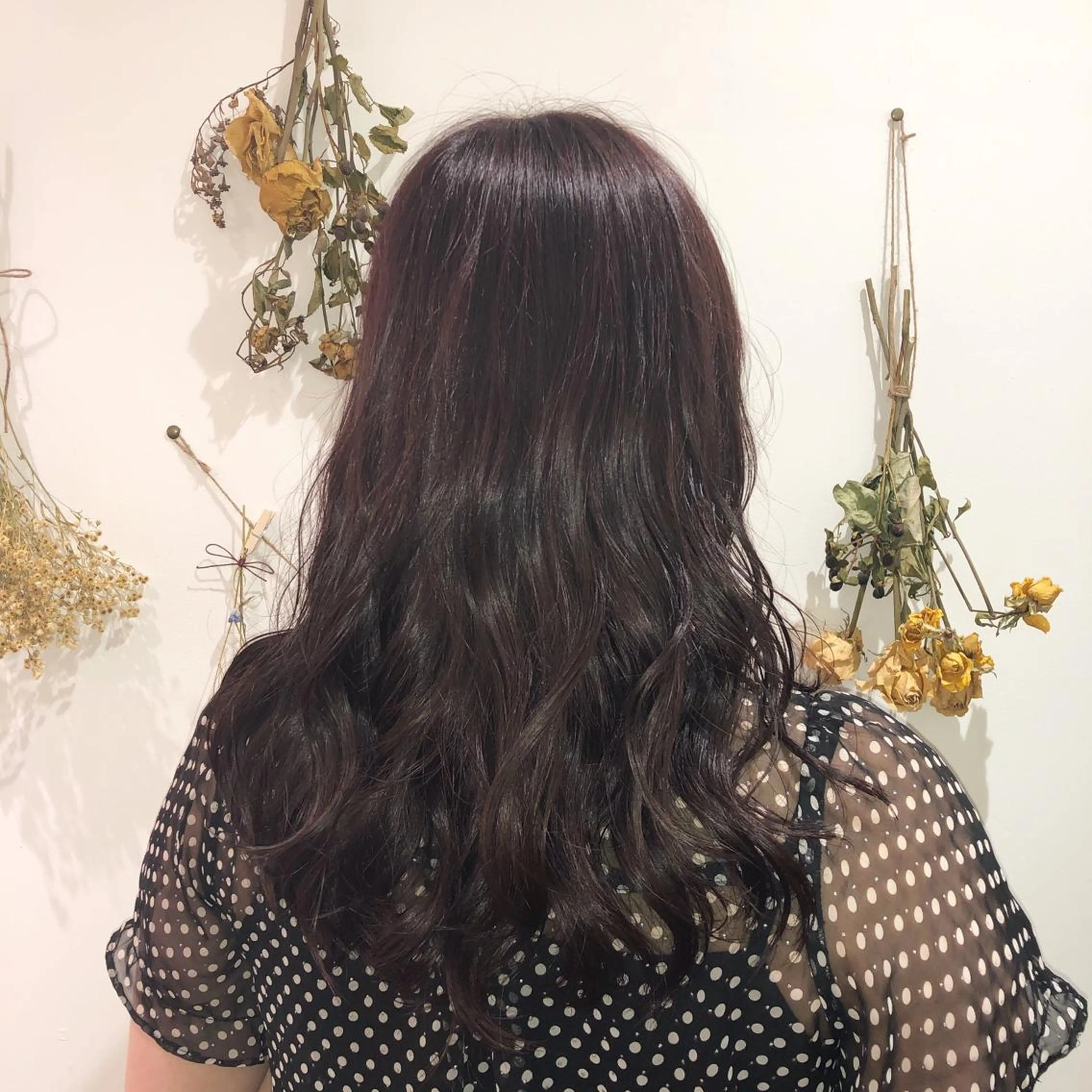 ロング カラー カシス ピンクカラー ヘアカラー トリートメント ボブレイヤー/ カラー診断/Amiのヘアスタイル