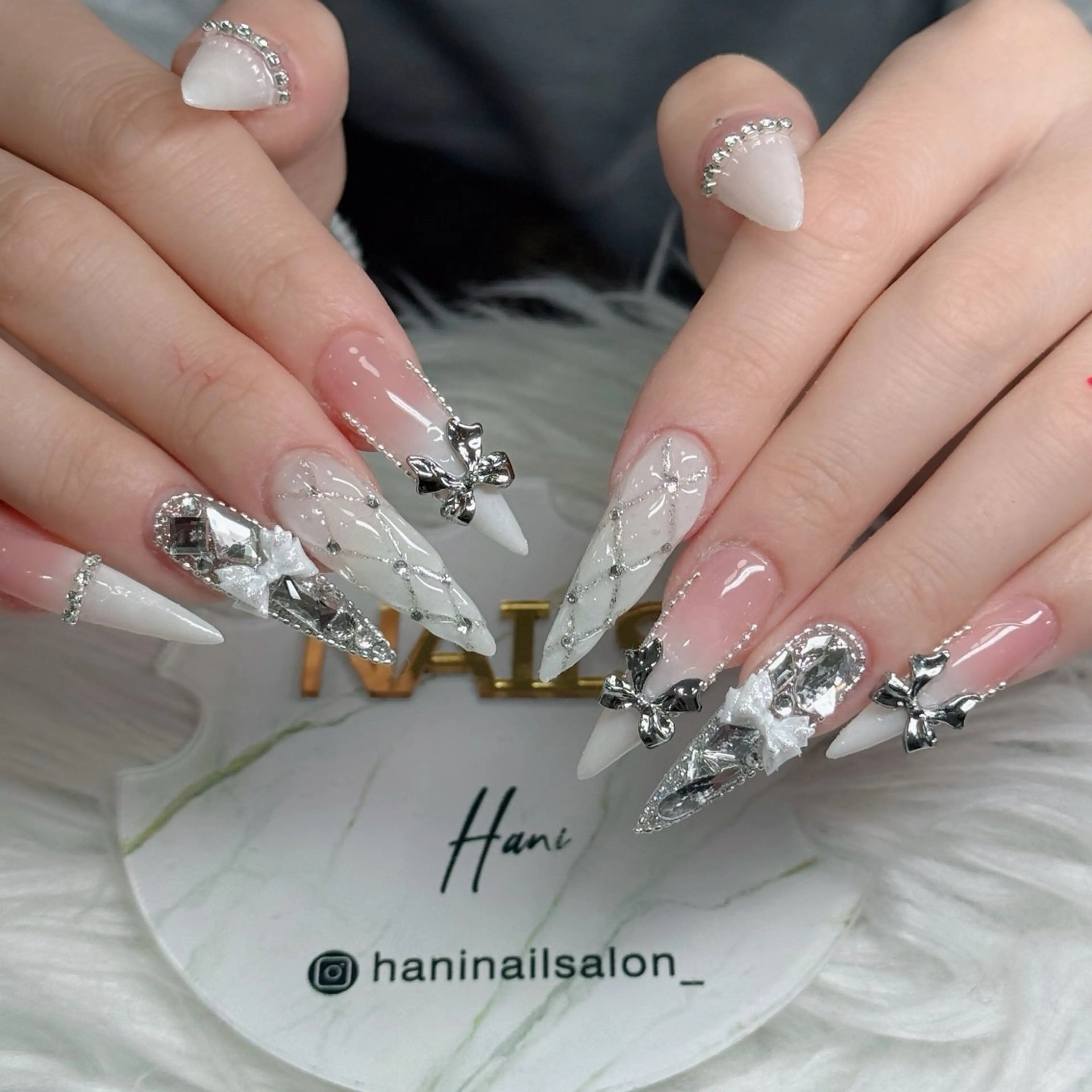 ネイル フットネイル フレンチネイル グラデーション 韓国ネイル ロングネイル ハンドネイル Hani Nail Salonのネイルデザイン